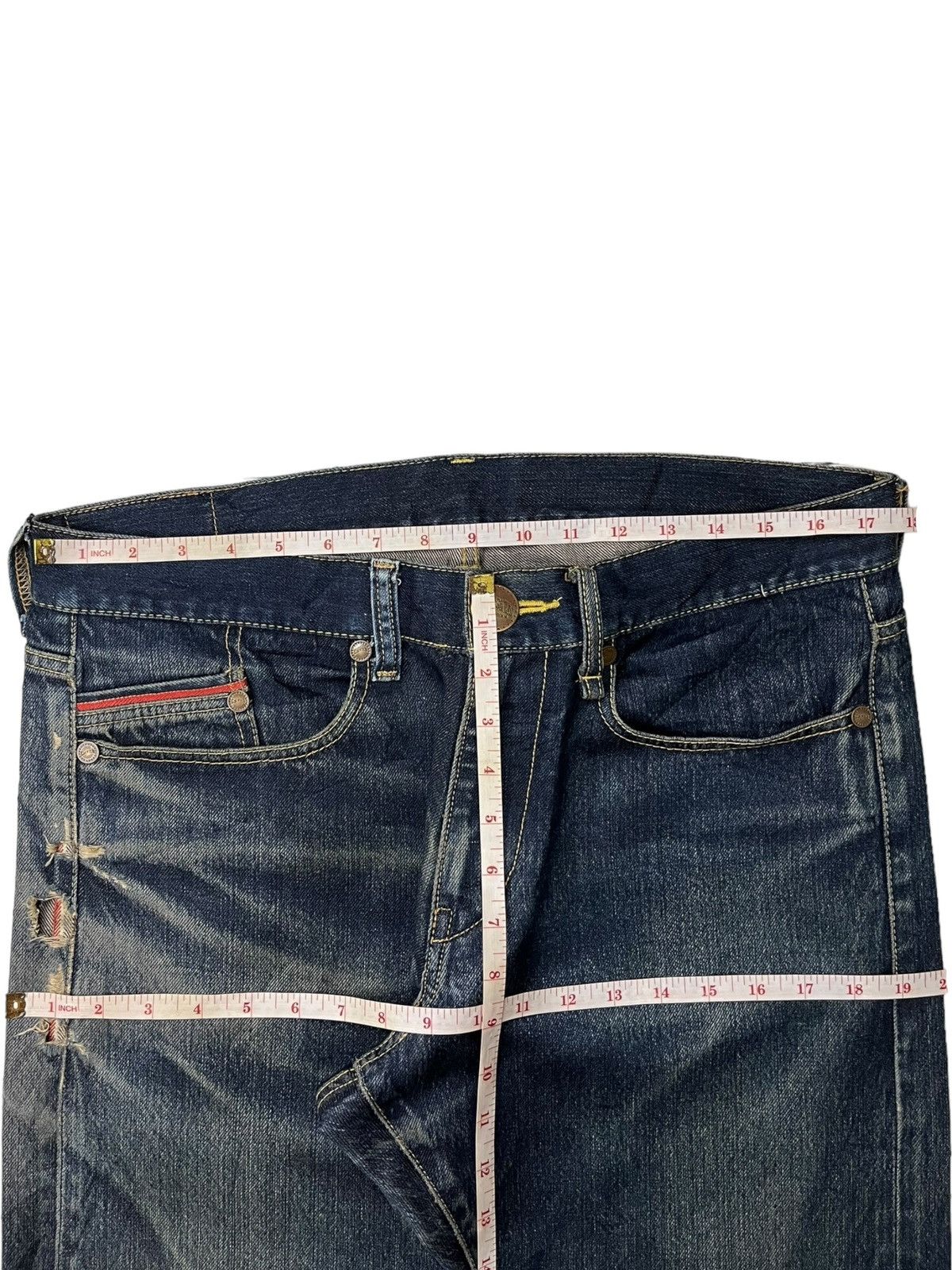 Japanese Brand Vintage Japanese Brand Selvedge Rusty Wash Baggy Jeans Size US 35 - 12 Thumbnail