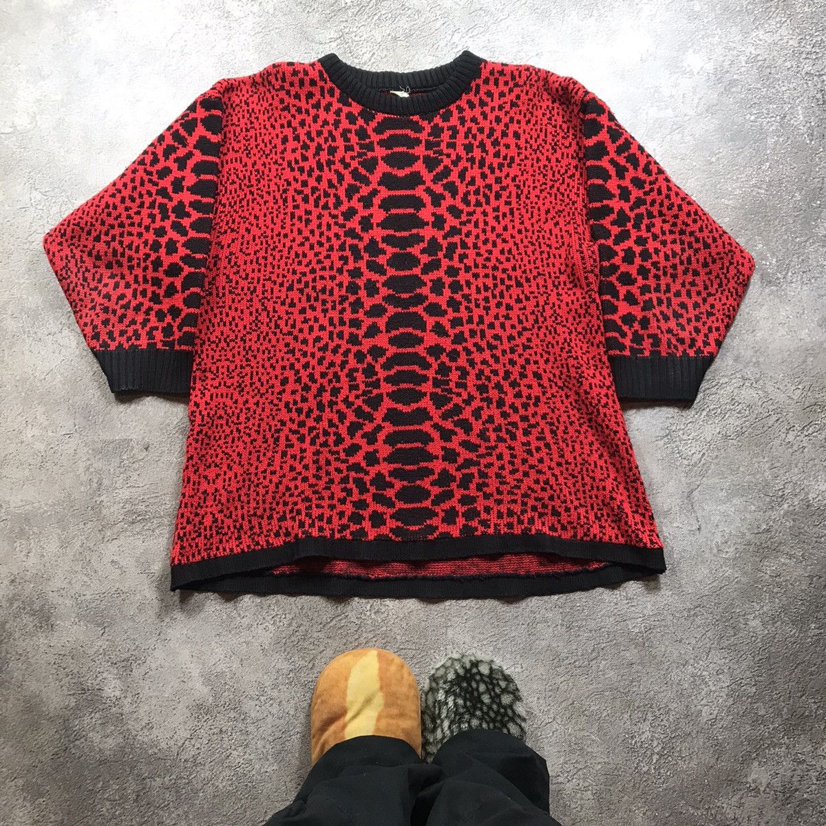 Vintage Vintage 90s Y2K Leopard Print Oversized Sweater Streetwear X Size XL / US 12-14 / IT 48-50 - 1 Thumbnail