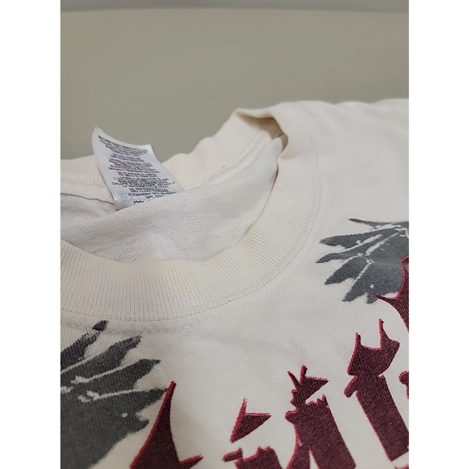 Jerzees VINTAGE Disturbed Gothic T-Shirt Mens L Jerzees White GOTHIC 90s Style Mens Shirt LJ Size US L / EU 52-54 / 3 - 5 Thumbnail