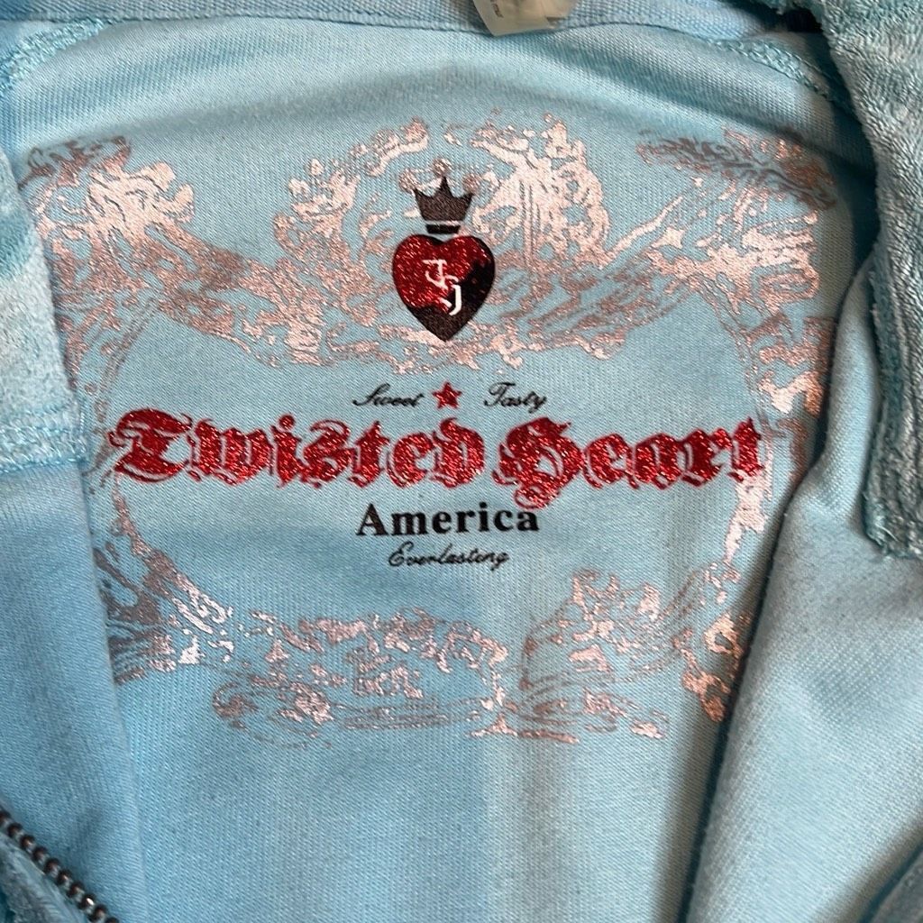 Other Twisted Heart Terry Cloth Blue Fitted Hoodie Size S / US 4 / IT 40 - 2 Thumbnail