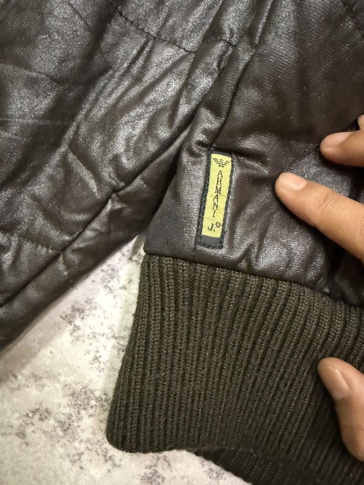 Armani Armani Jeans Men’s Polyurethane Knit Colar Wax Bomber Jacket Size US M / EU 48-50 / 2 - 16 Thumbnail