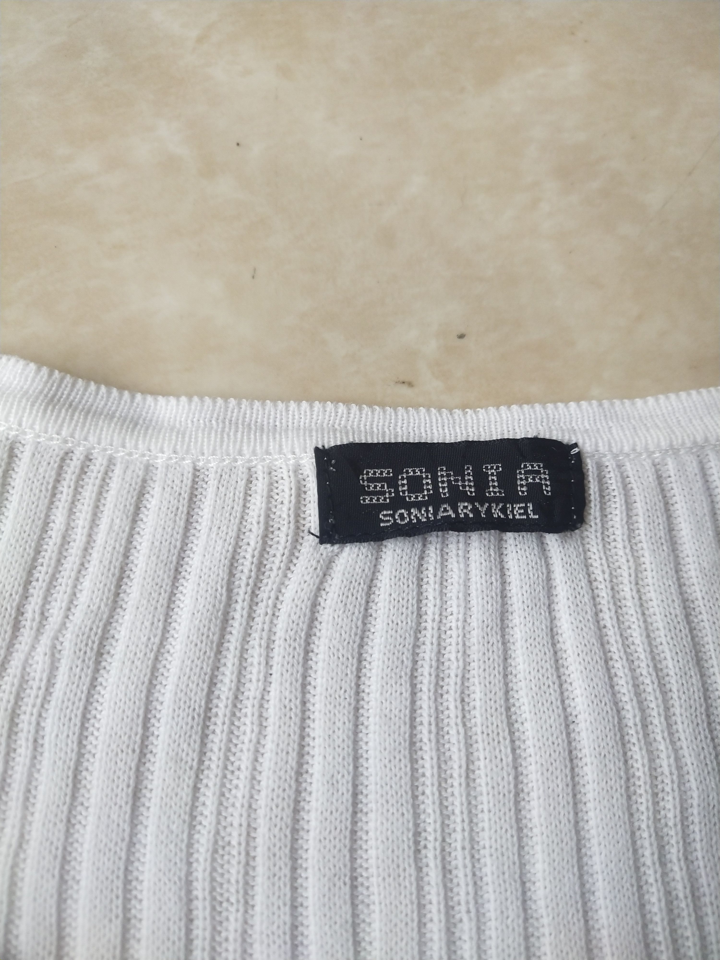 Sonia Rykiel Sonia Rykiel Ribbed Knit Top White Size M / US 6-8 / IT 42-44 - 5 Thumbnail