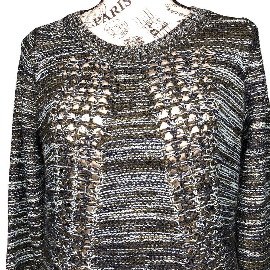 Other Varied Texture Loose Open Knit Panel Crew Neck Sweater Size S / US 4 / IT 40 - 8 Thumbnail