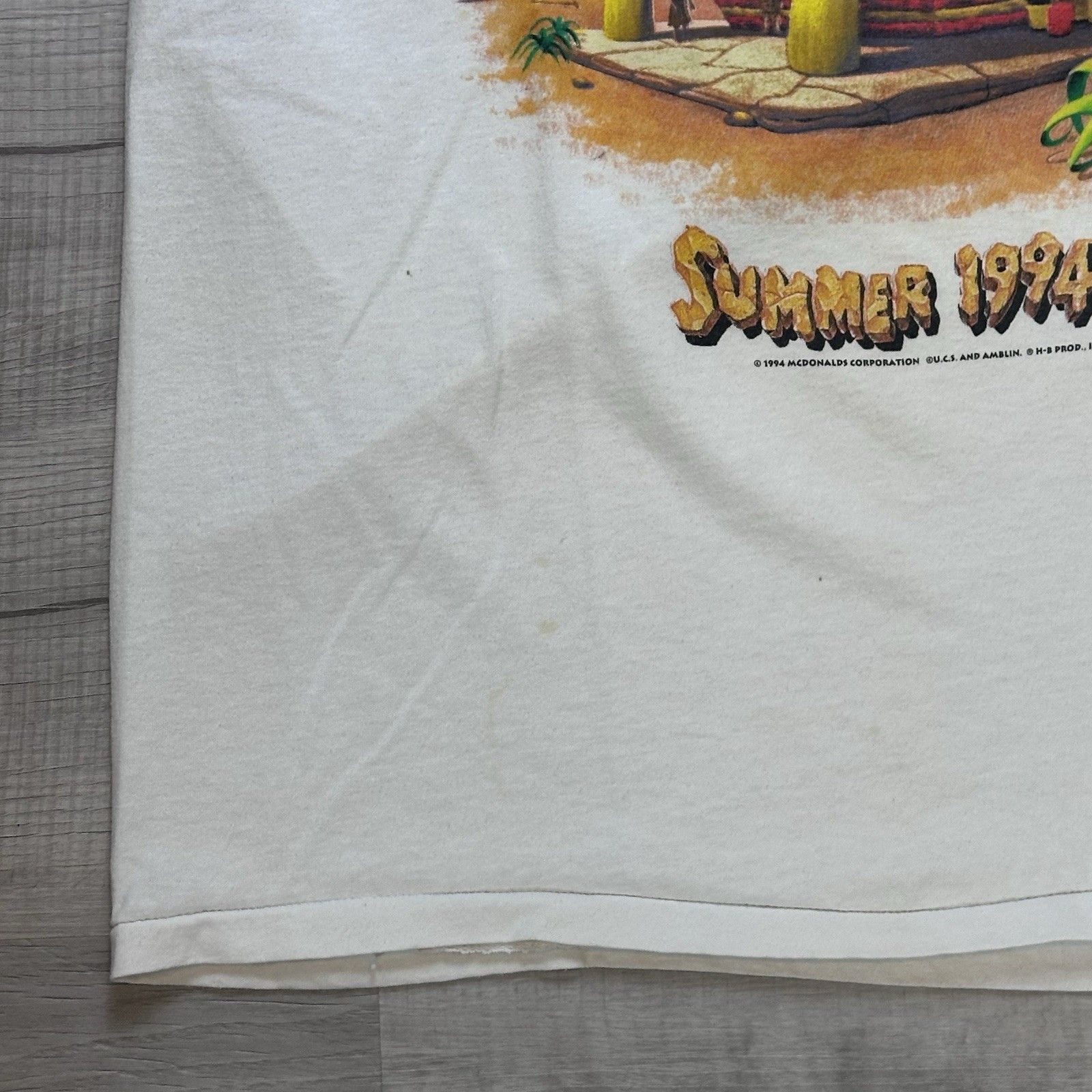 Vintage 1994 The Flintstone RocDonald's McDonalds Movie Promo Tee XL Size US XL / EU 56 / 4 - 2 Thumbnail