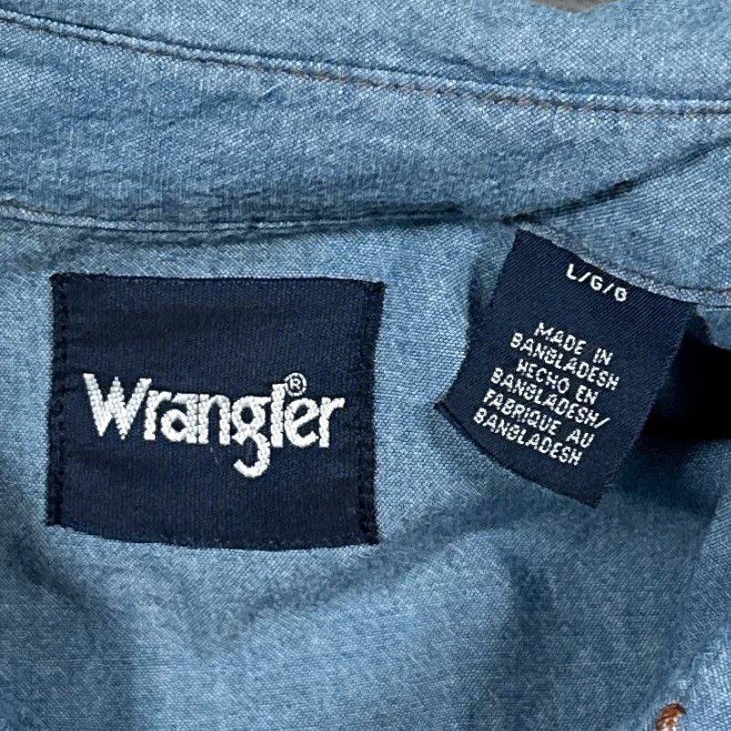 Wrangler VINTAGE Wrangler Pearl Snap Shirt Mens Large Blue Cowboy Western Casual 90s Size US L / EU 52-54 / 3 - 2 Thumbnail