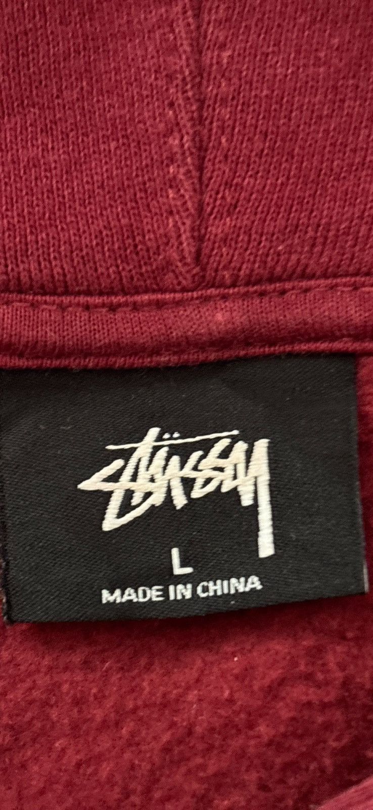 Stussy Stüssy Shadow Script Logo Hoodie - Maroon - Size L - 2018 Size US L / EU 52-54 / 3 - 7 Thumbnail