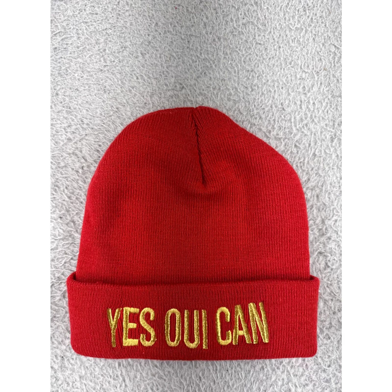 Juicy Couture Juicy Couture Beanie Hat Womens One Size Red Acrylic Knit Logo Beanie Womens 100% Acrylic Fall Winter 90s Designer Theme American Size ONE SIZE - 2 Thumbnail