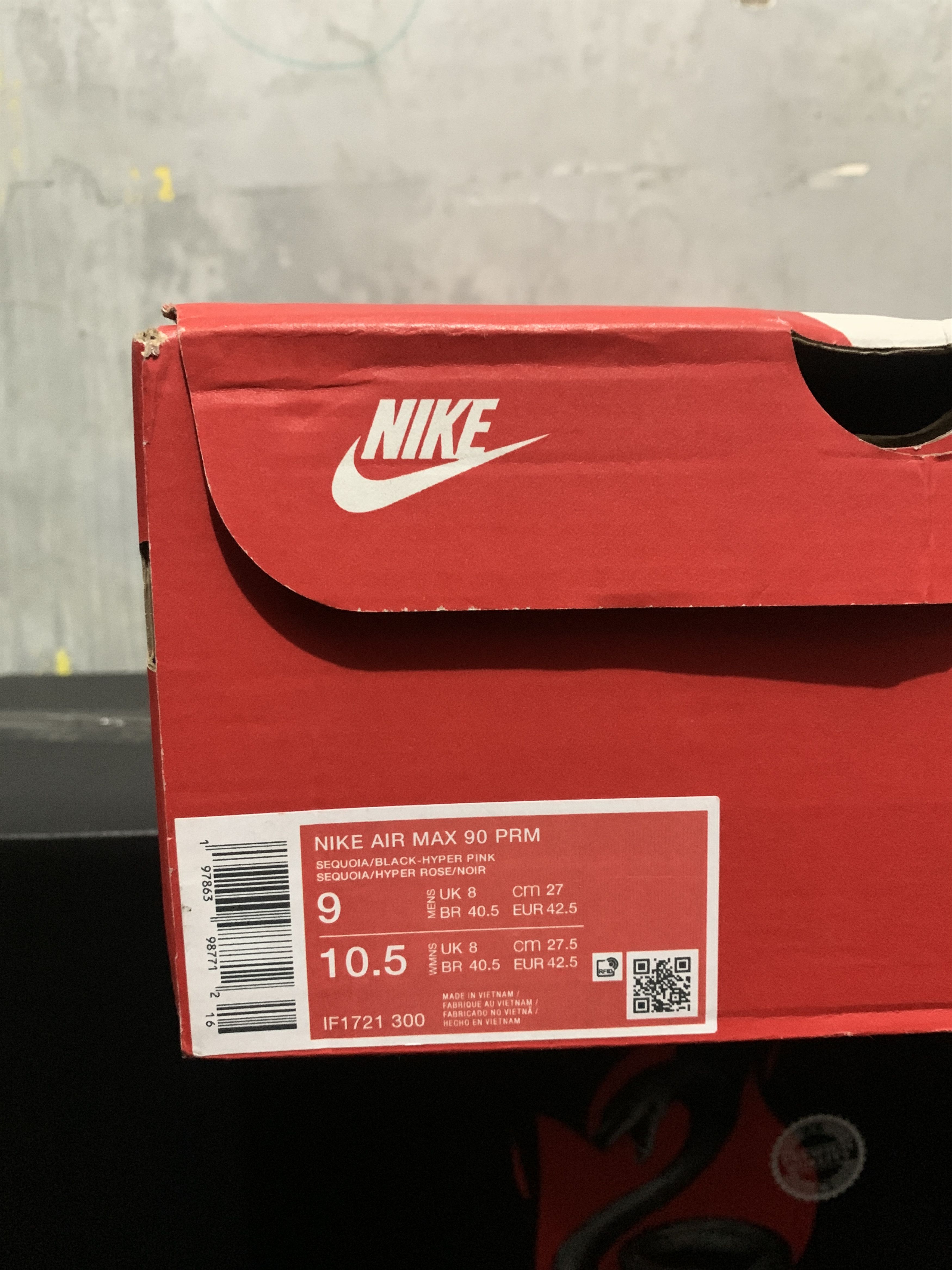 Nike NIKE AIR MAX 90 PRM Sequoia/Black-Hyper Pink Size US 9 / EU 42 - 8 Thumbnail