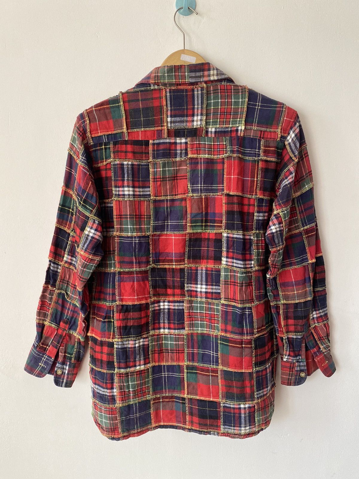 Japanese Brand × Polo Ralph Lauren × Vintage VINTAGE JAPANESE PATCHWORK FLANNEL PLAID SHIRT Size US L / EU 52-54 / 3 - 4 Thumbnail