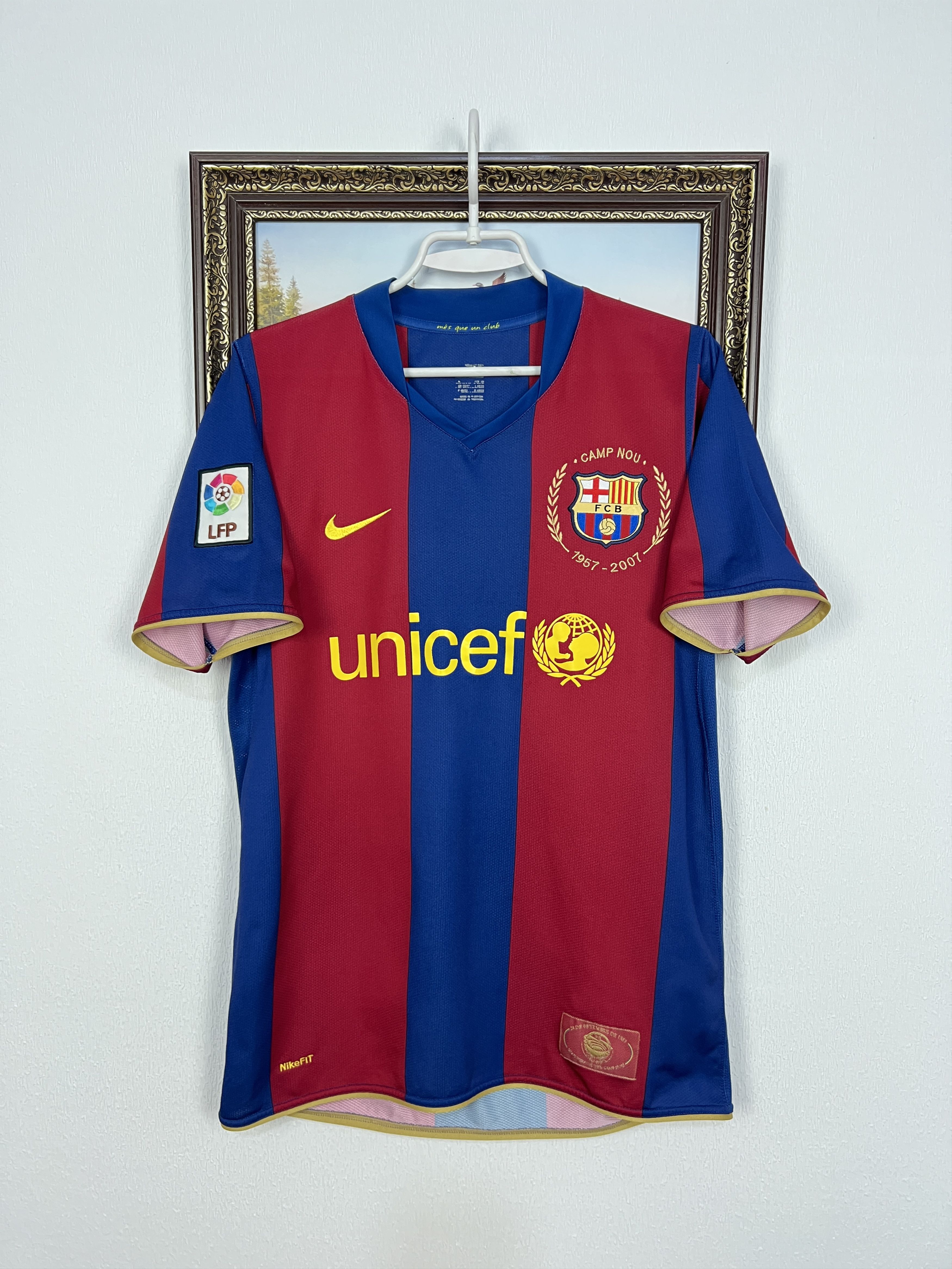 Barcelona football shirt 2007 Soccer Nike Jersey Mens Tee