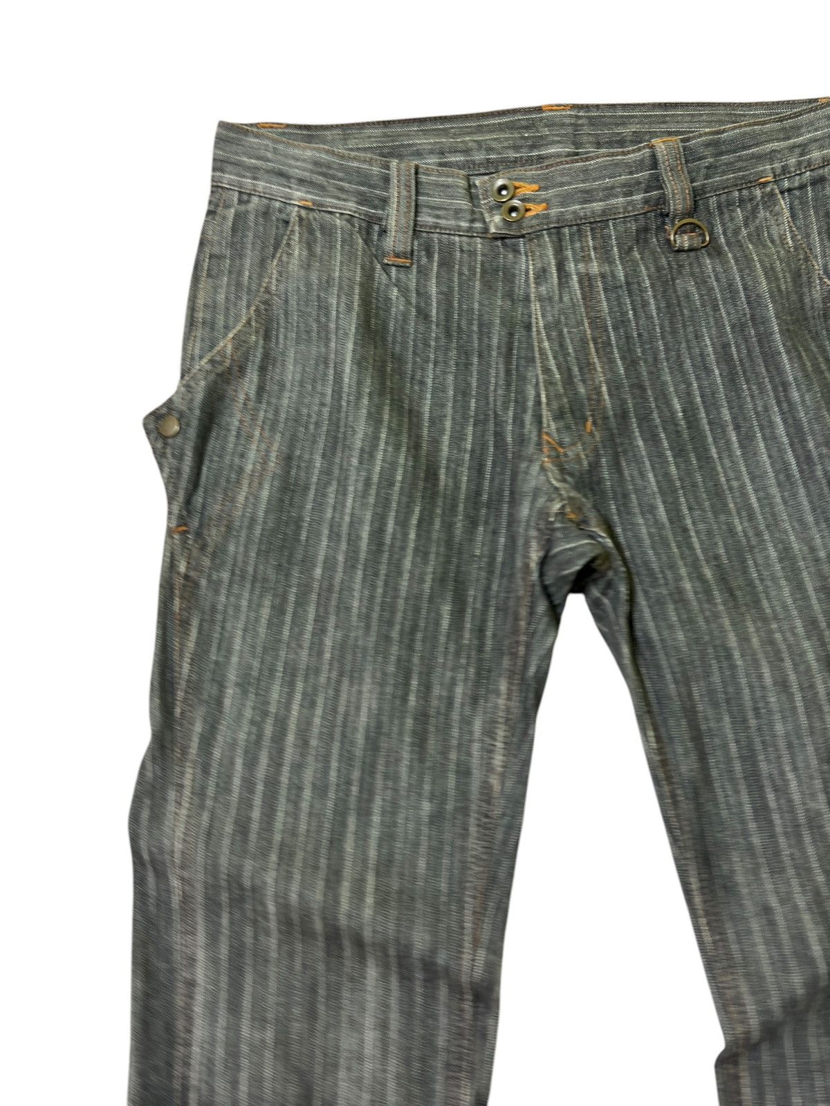Hysteric Glamour × Nicole Club × Seditionaries Flared NICOLE CLUB Striped Leg Snap Button Pant Size US 30 / EU 46 - 4 Thumbnail