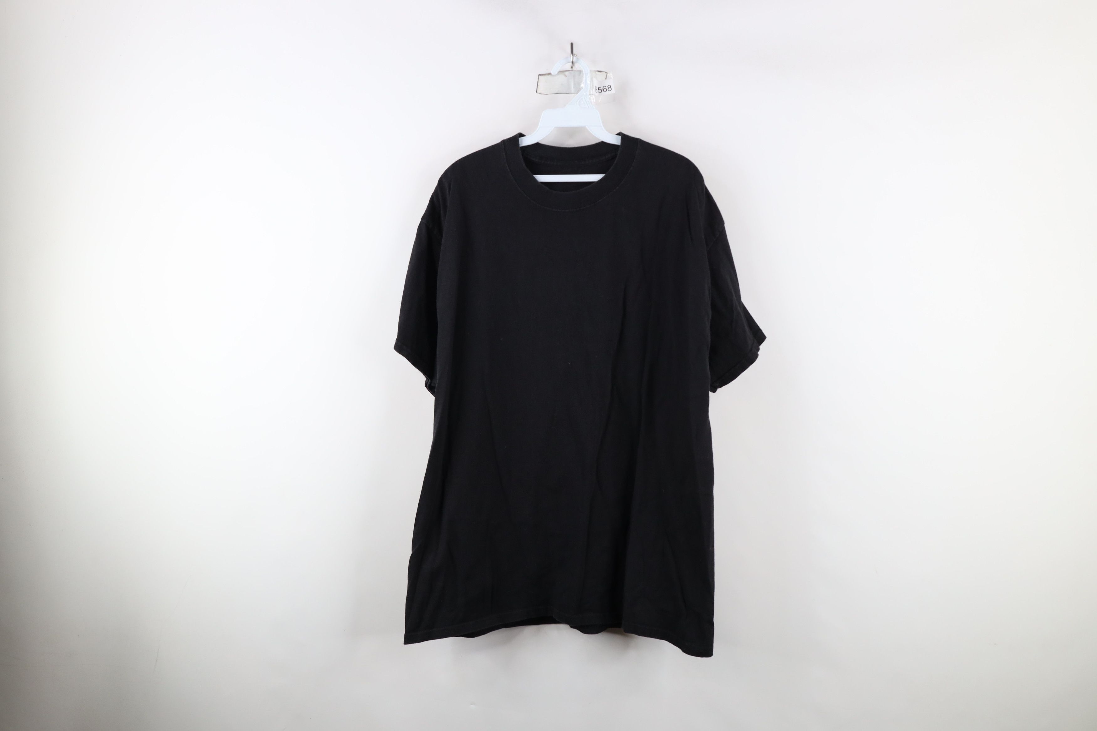 Vintage Vintage 90s Streetwear Heavyweight Cotton T-Shirt Black Size US XL / EU 56 / 4 - 1 Thumbnail