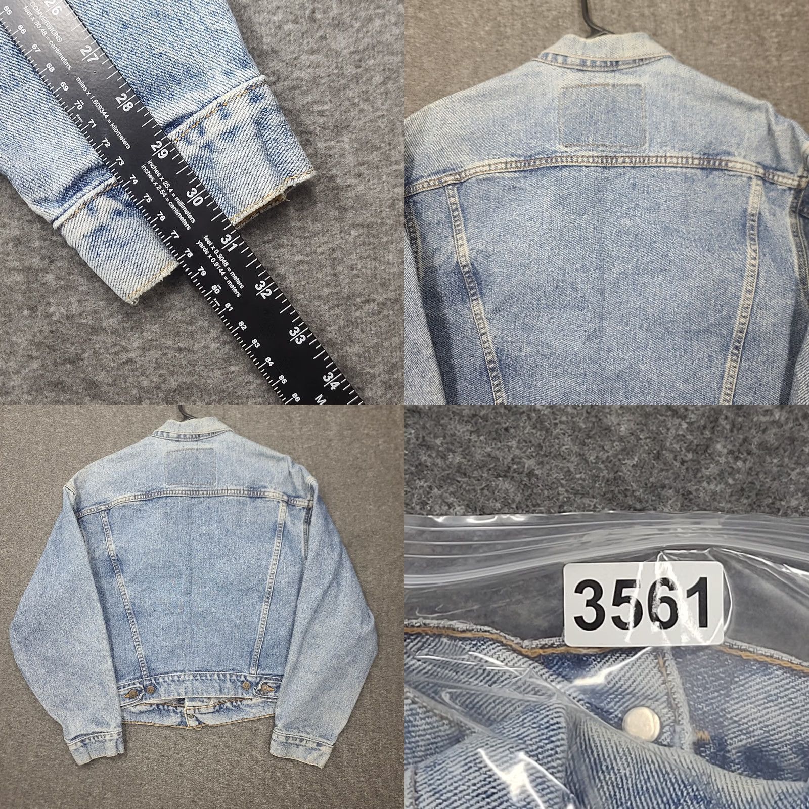 Levi's VINTAGE Levi's Trucker Jacket Denim 70598 Mens S Light Wash Blue Coat 90s Retro American Size US 29 - 8 Thumbnail