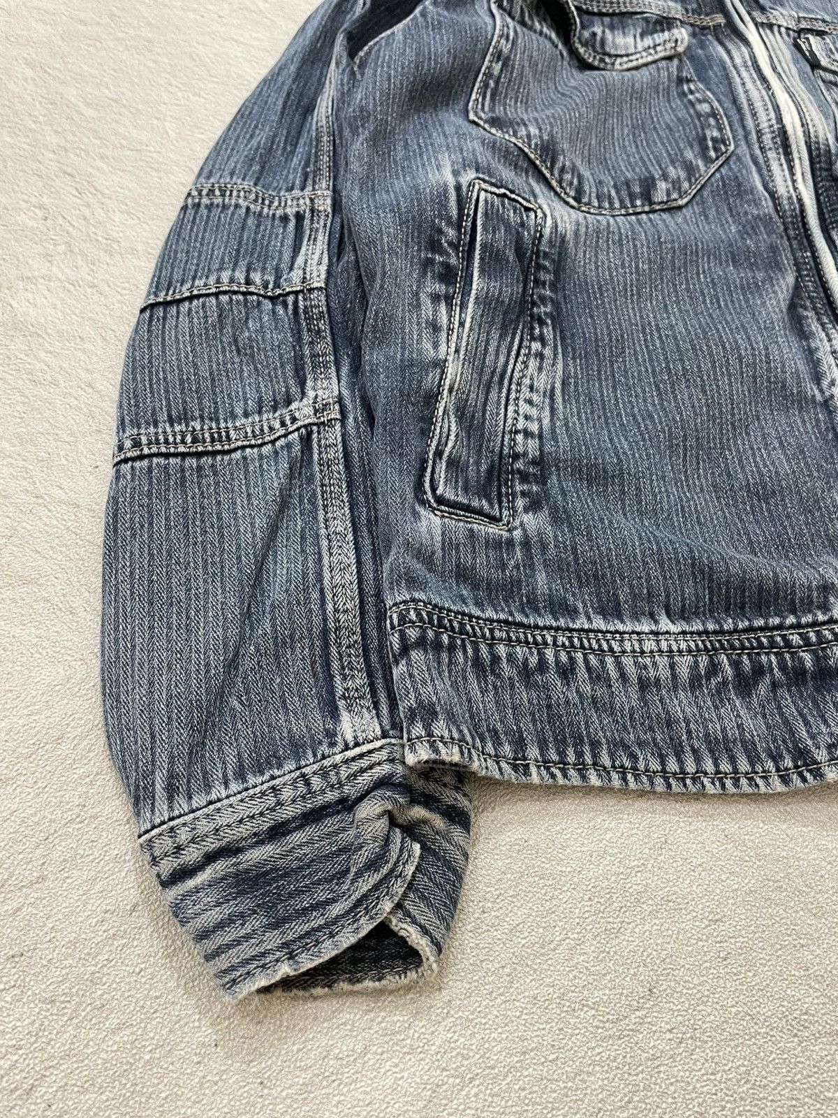 Japanese Brand 2000s Evenriver Washed Denim Zip Jacket Workwear Moto Style Size US L / EU 52-54 / 3 - 4 Thumbnail