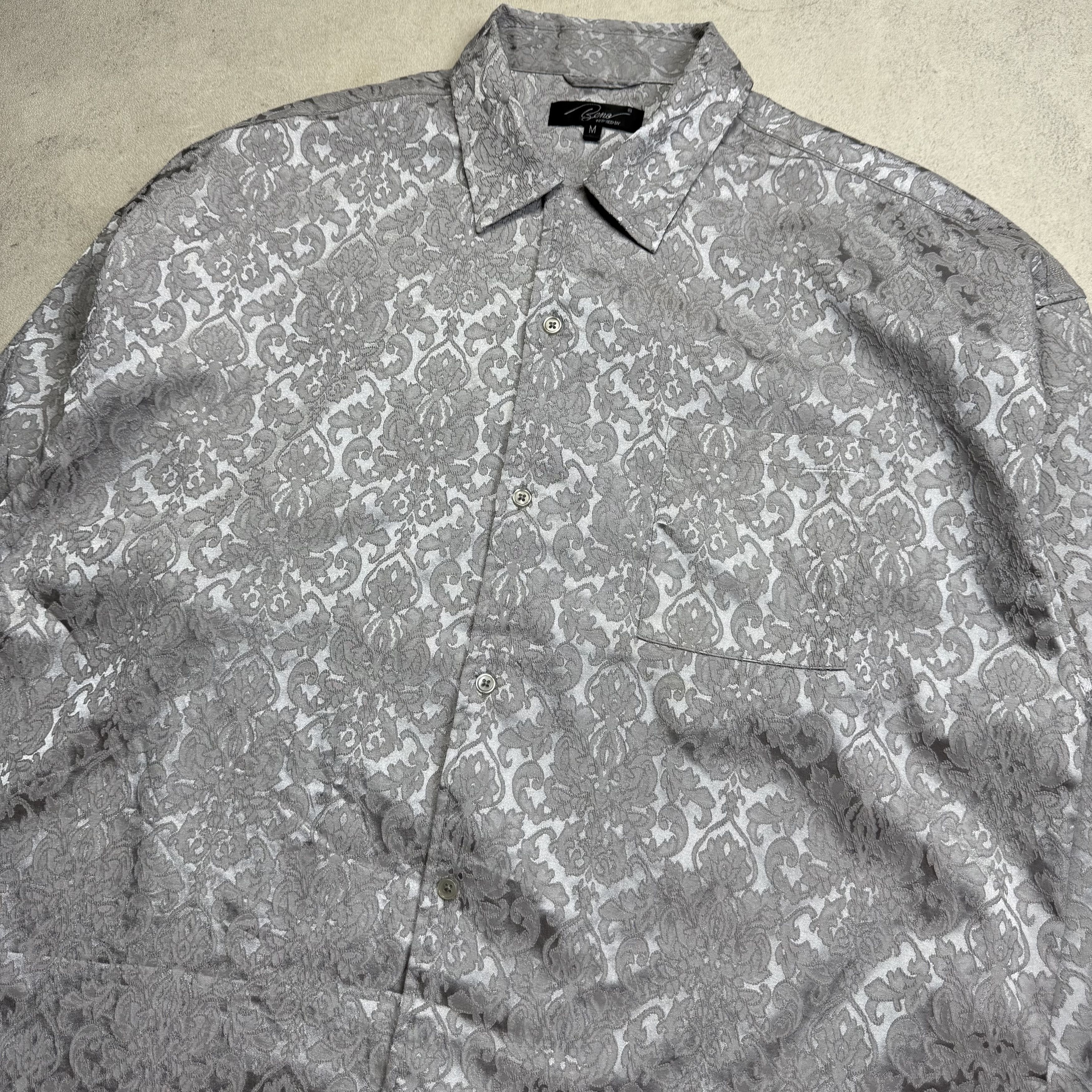 Japanese Brand BENO Brocade Baroque Floral Jacquard Oversized Shirt Size US M / EU 48-50 / 2 - 2 Thumbnail