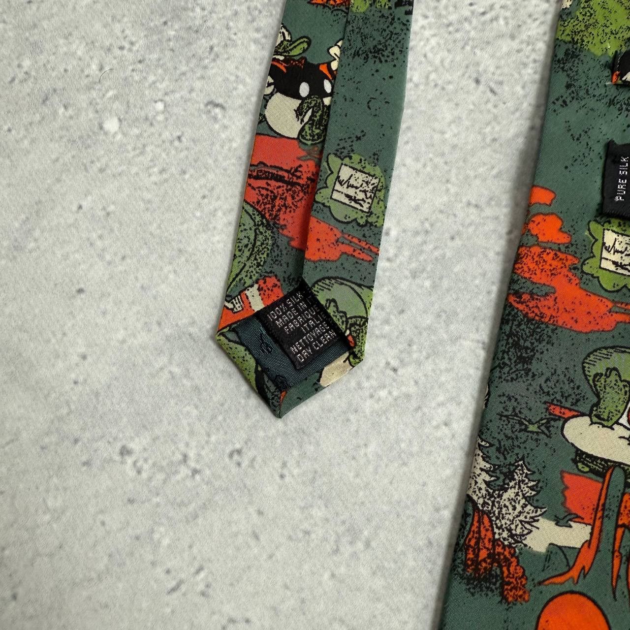 Disney Vintage 90s The Disney The Rack DuckTales Silk Tie Green Size ONE SIZE - 10 Thumbnail
