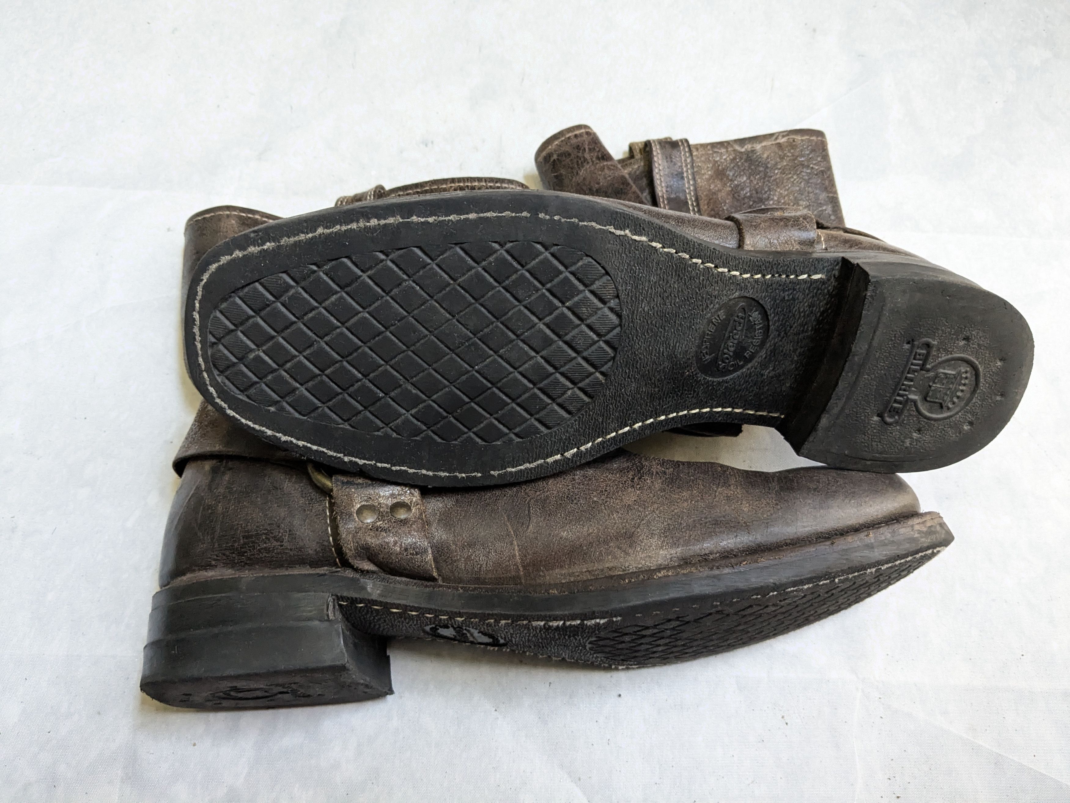 Frye Frye Harness Brown 13 M Leather Strap Buckle Size US 13 / EU 46 - 15 Thumbnail