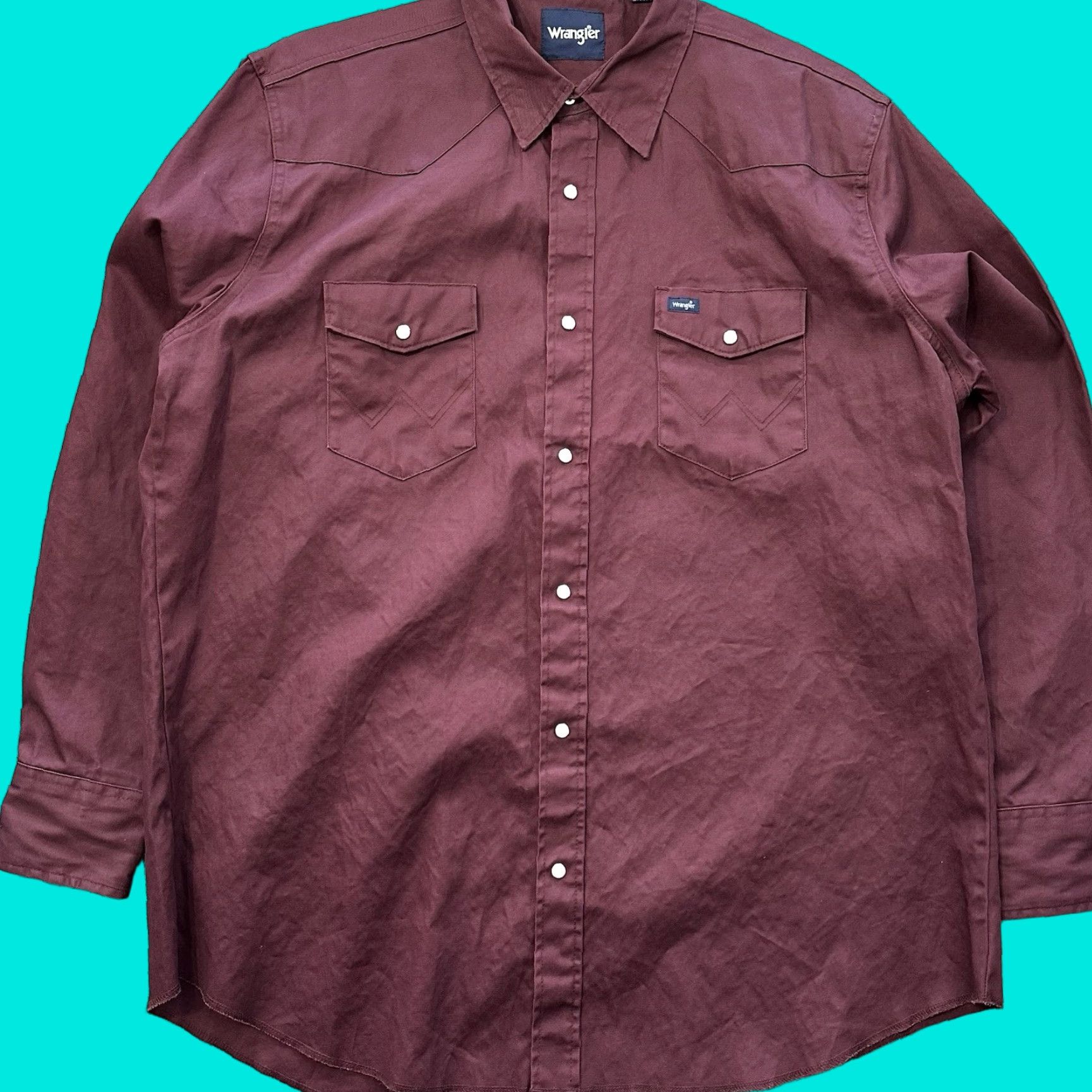 Wrangler Wrangler Cowboy Cut Western Shirt Pearl Snap Mens 2XL Twill Red Cotton Button-Up Shirt Cowboy Western Size US XXL / EU 58 / 5 - 1 Thumbnail