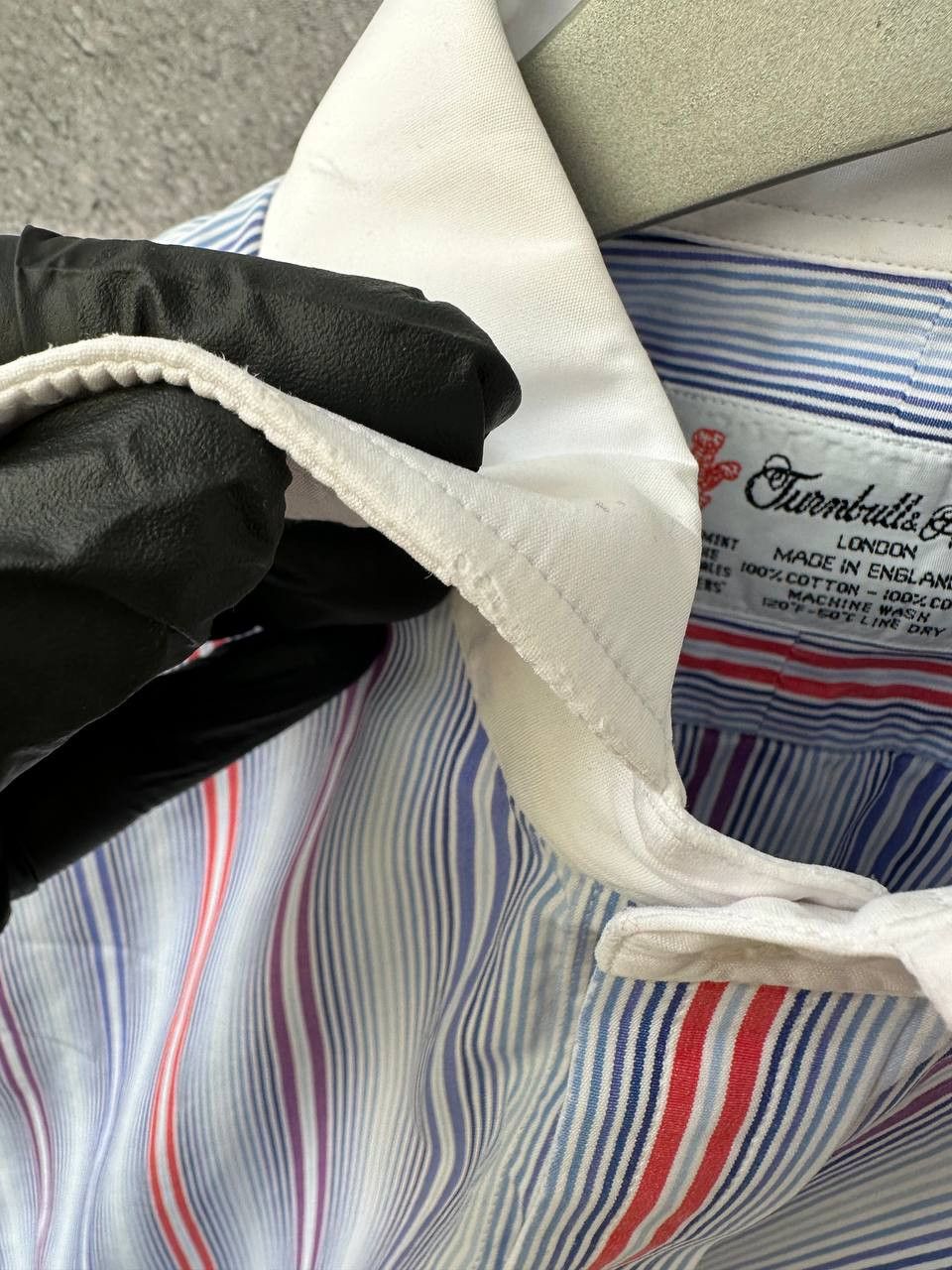 Designer Turnbull & Asser Stripe Dress Shirt Button Up England Luxury Size US L / EU 52-54 / 3 - 12 Thumbnail