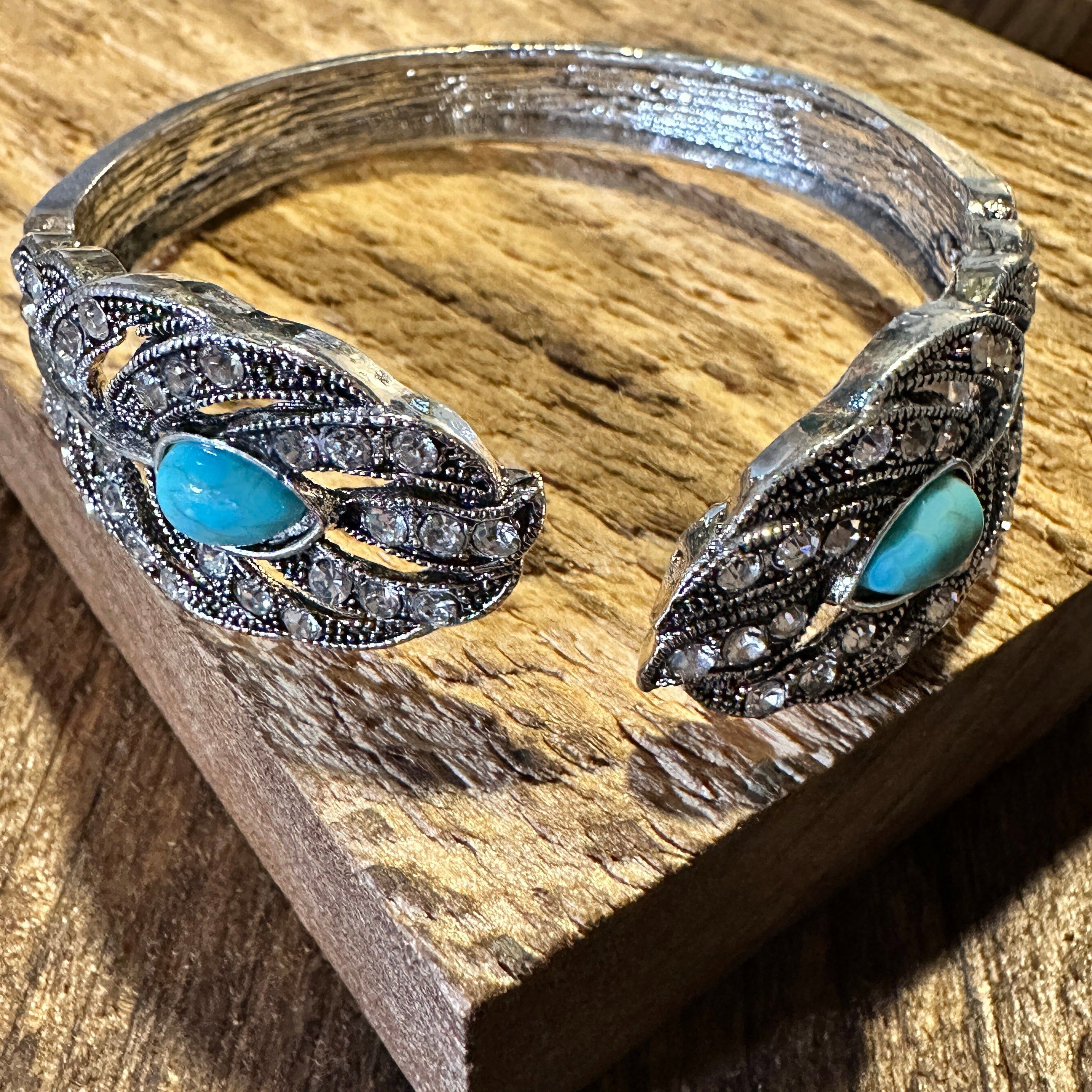 Other Boho Vintage Southwestern Cowgirl Crystal CZ Cuff Bracelet, Size ONE SIZE - 8 Thumbnail