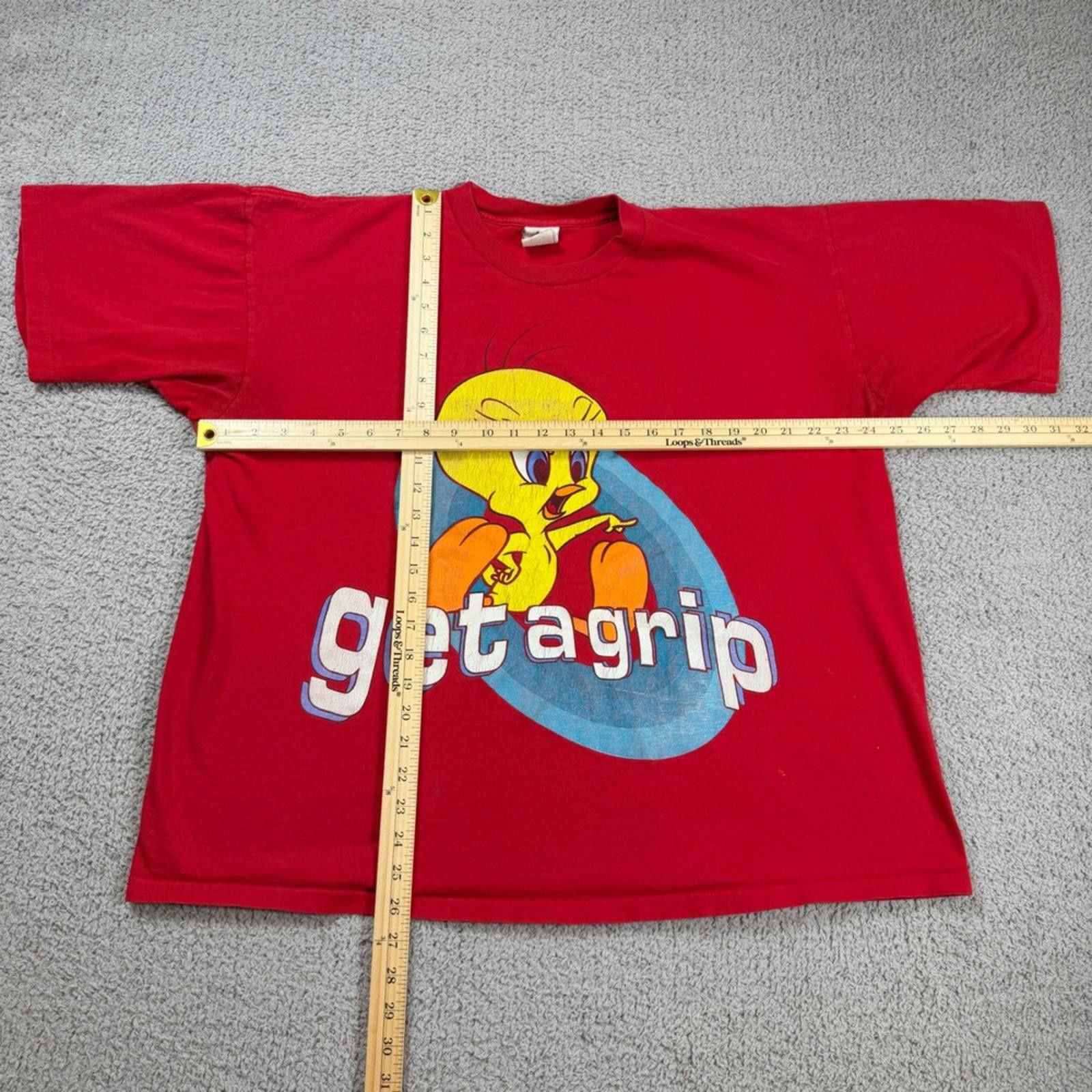 Other Vintage 1997 Looney Tunes Tweety Bird Red T-Shirt 18W/20W Size XXL / US 16-18 / IT 52-54 - 2 Thumbnail