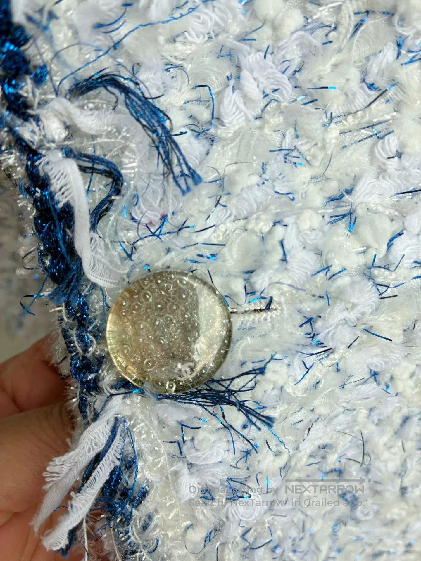 Chanel Chanel 18s Blue White Tweed Fringe Jacket. Size XXS / US 00 / IT 34 - 5 Thumbnail