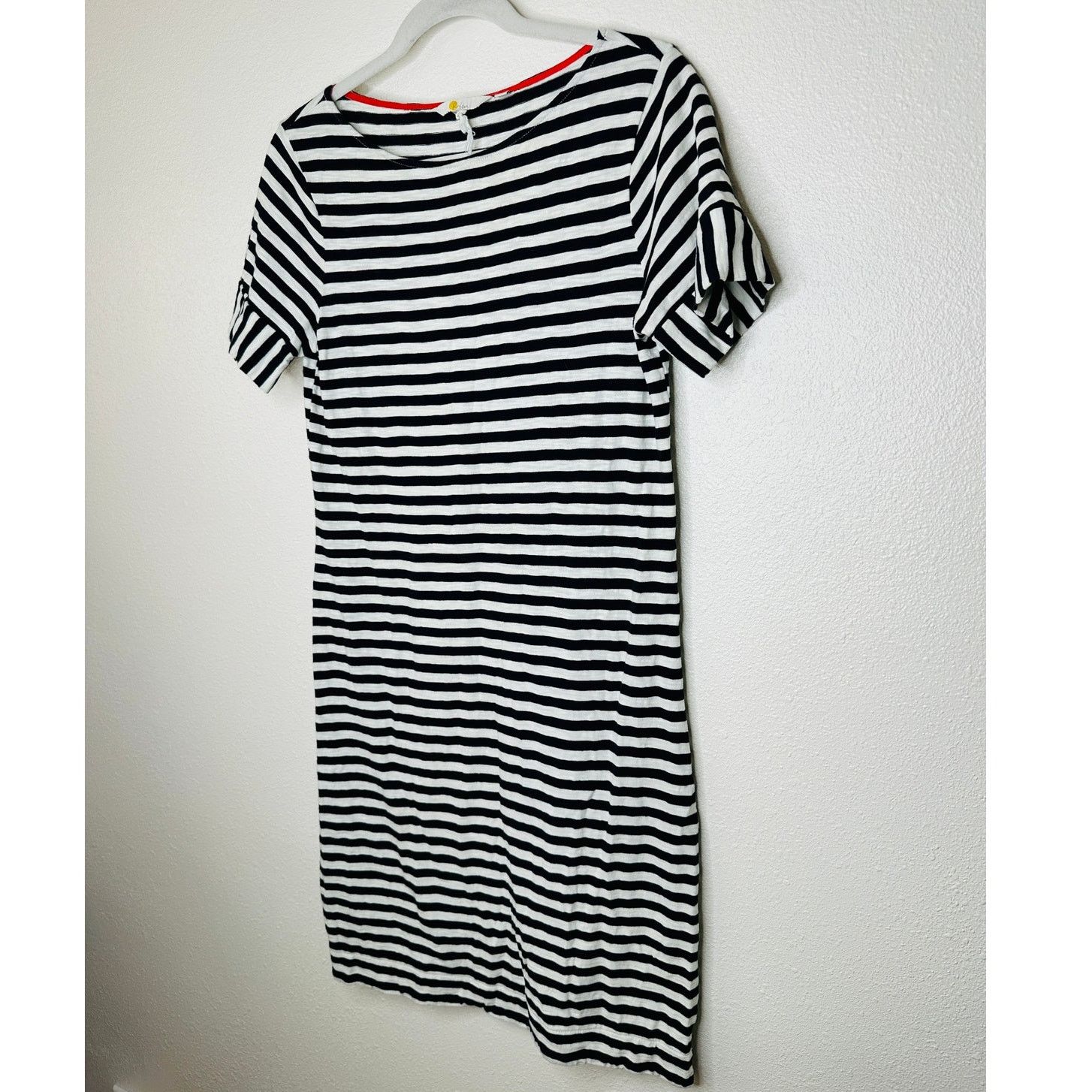 Boden Boden Ivory & Black Stripe Short Sleeve T-Shirt Dress 6 L Size M / US 6-8 / IT 42-44 - 4 Thumbnail