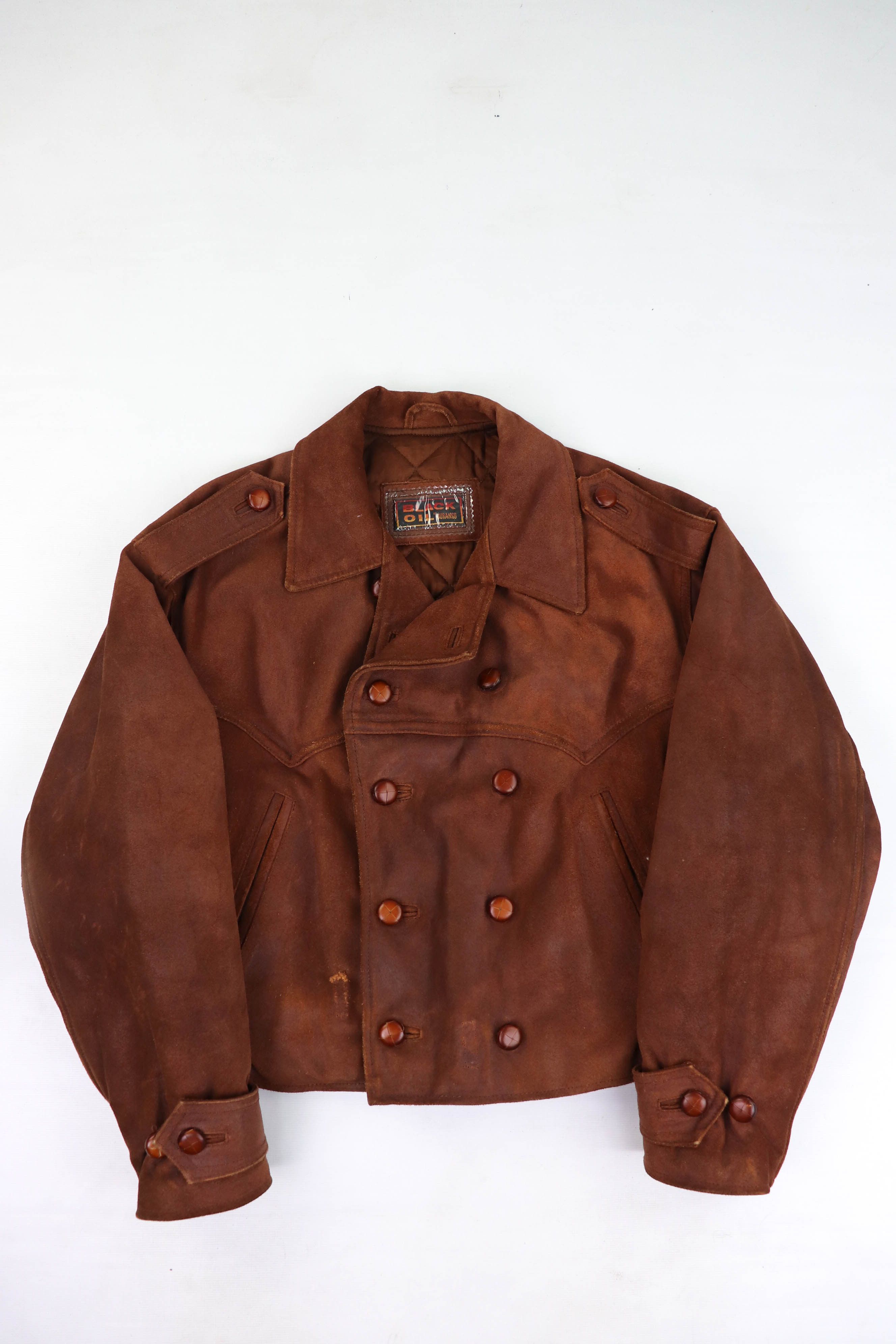 Vintage Vintage Tan Suede Leather Western Double Breast Crop Jacket Size US L / EU 52-54 / 3 - 1 Thumbnail