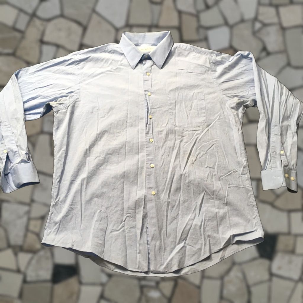 Brooks Brothers Brooks Brothers Dress Shirt Blue Cotton Blend 16 Regular 34-35 Button Collar Stretch Mens Shirt Size 42R - 1 Thumbnail