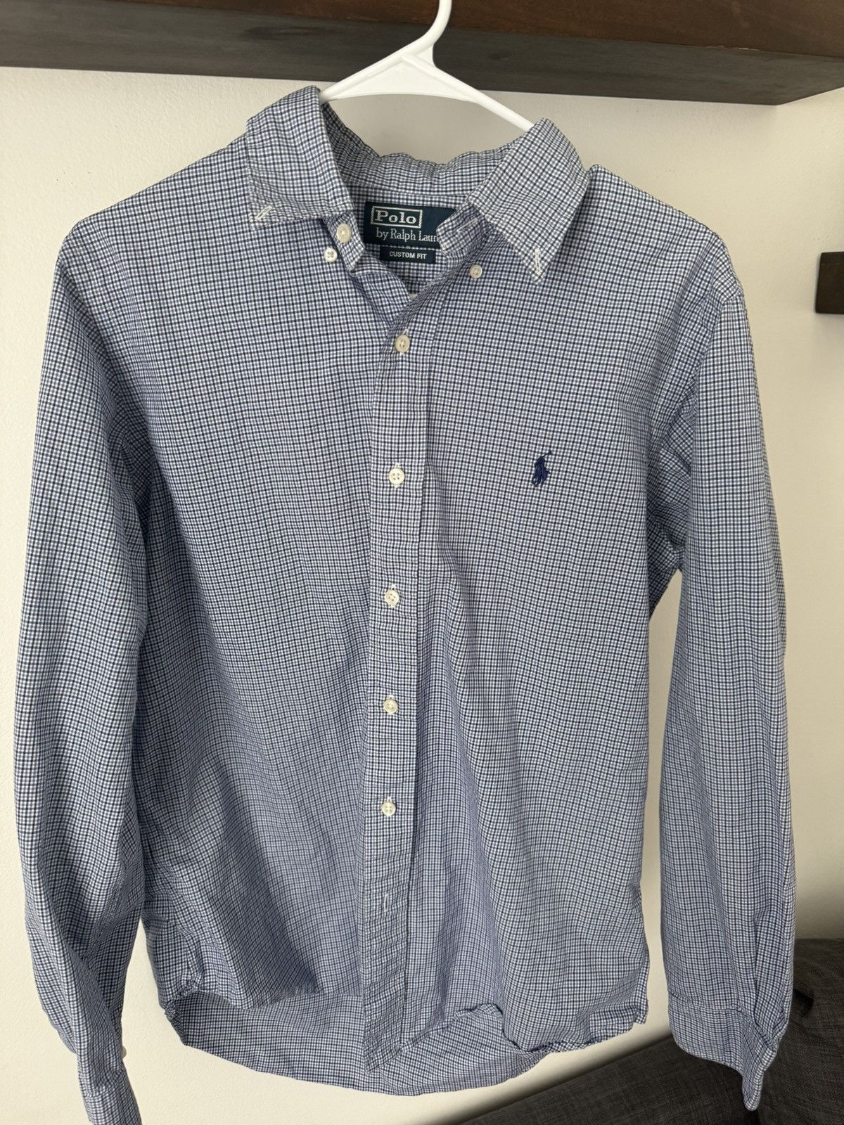 Polo Ralph Lauren Blue and White Checkered Ralph Lauren Button Up Size US M / EU 48-50 / 2 - 1 Thumbnail
