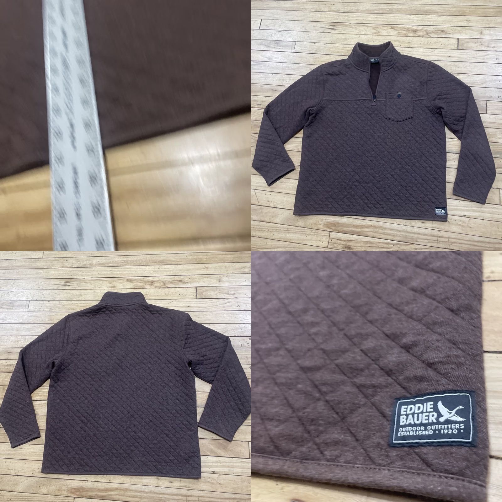 Eddie Bauer VINTAGE Eddie Bauer Hunting Quilted Texture 1/4 Zip Sweater Men L Brown Capsule Knit L Size US L / EU 52-54 / 3 - 9 Thumbnail