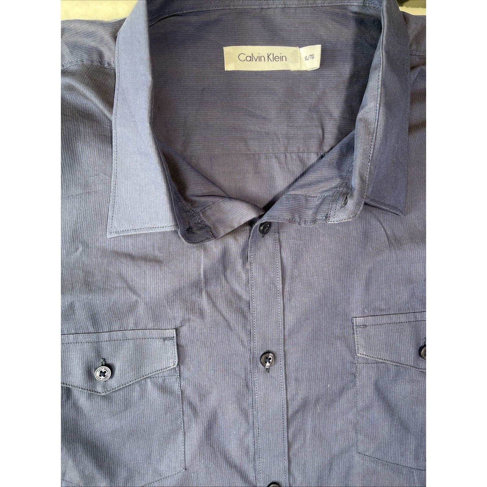 Calvin Klein CALVIN KLEIN Men's Short SLV Button-Front Shirt size XL/ TG Size US XL / EU 56 / 4 - 2 Thumbnail