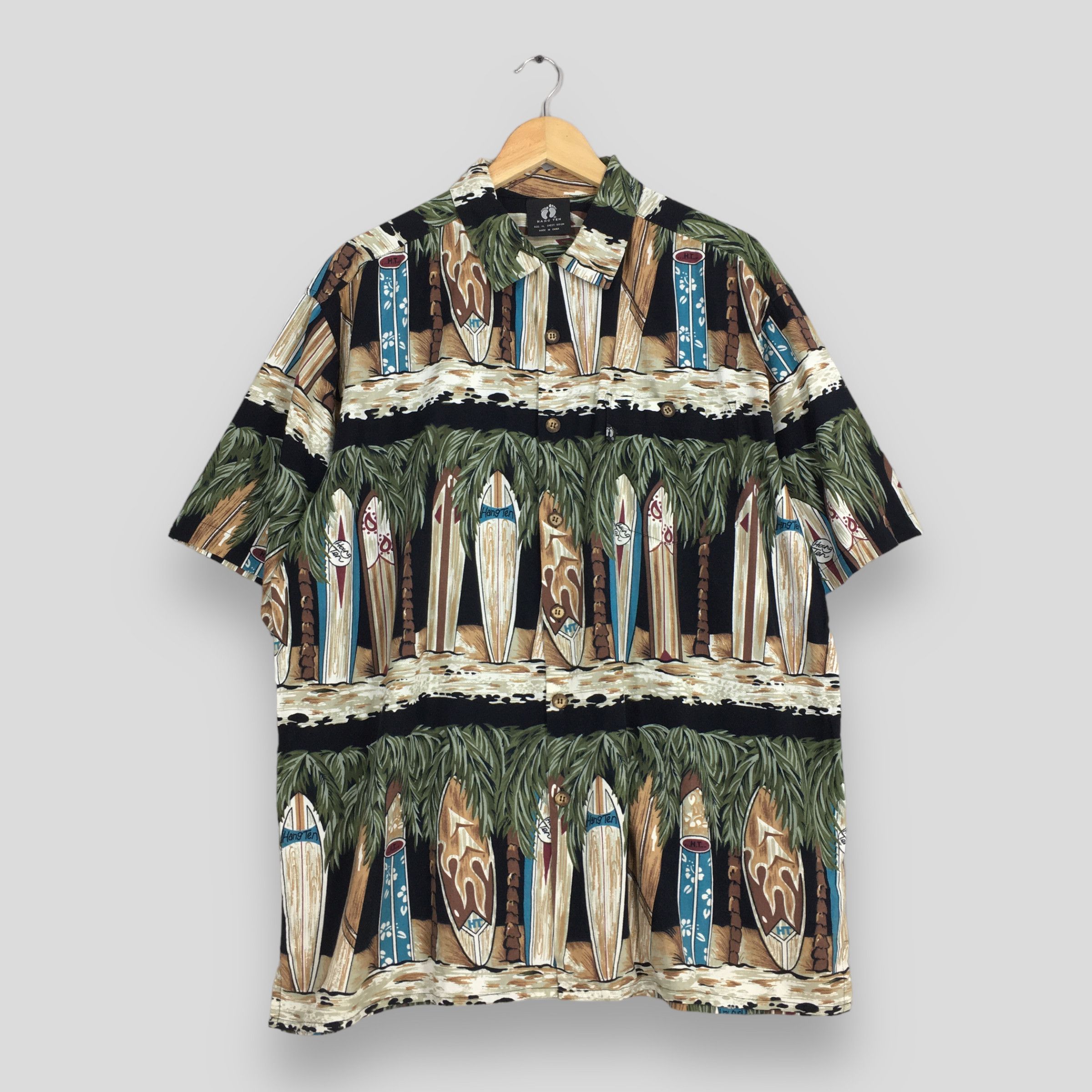 Hang Ten Vintage 90s Hang Ten Surfboards Printed Shirt XLarge Size US XL / EU 56 / 4 - 1 Thumbnail