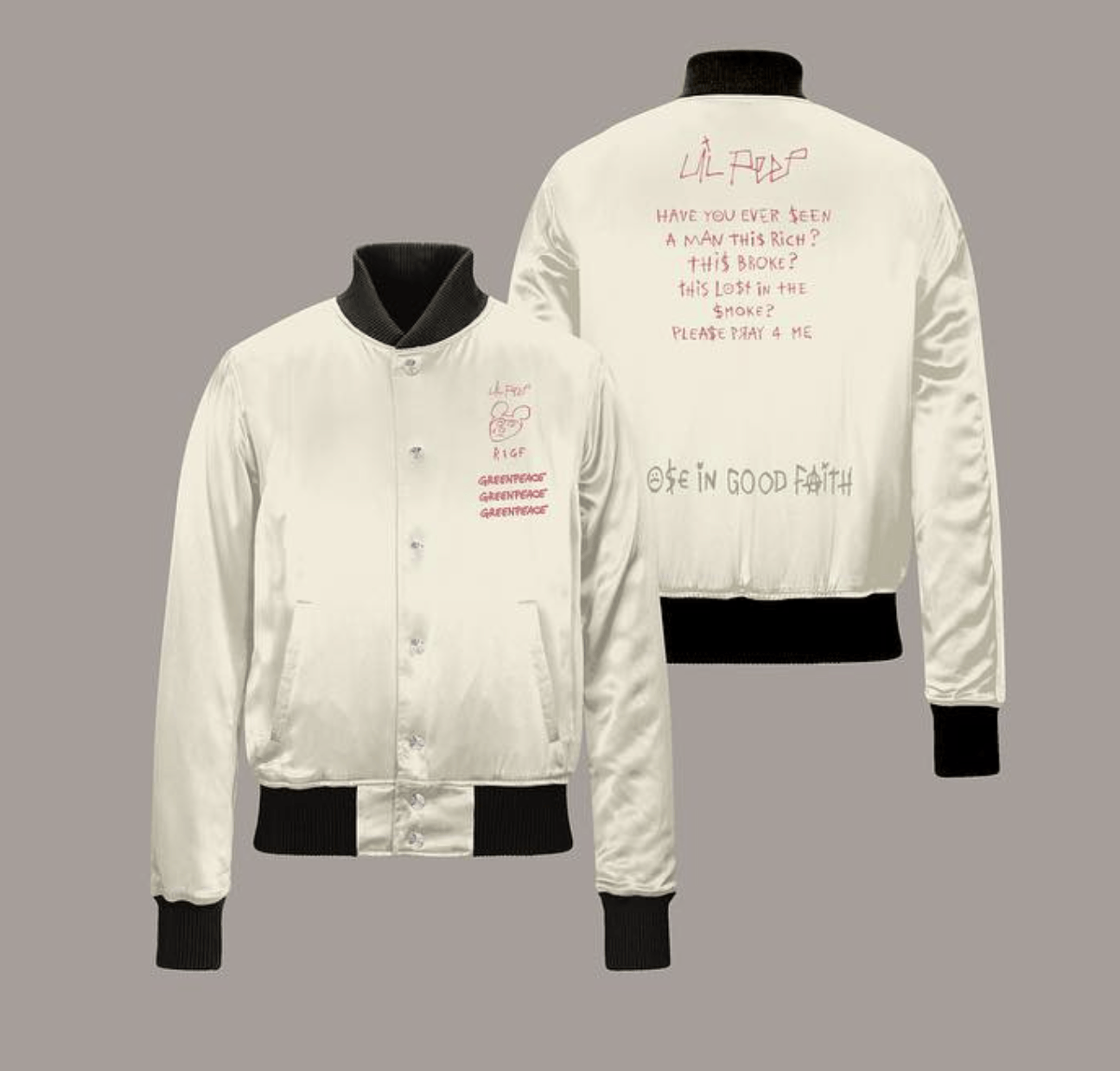 Lil Peep × ROSE IN GOOD FAITH 2020 HIGH SCHOOL BOMBER - RARE LIMITED SOLD OUT Size US XL / EU 56 / 4 - 1 Thumbnail