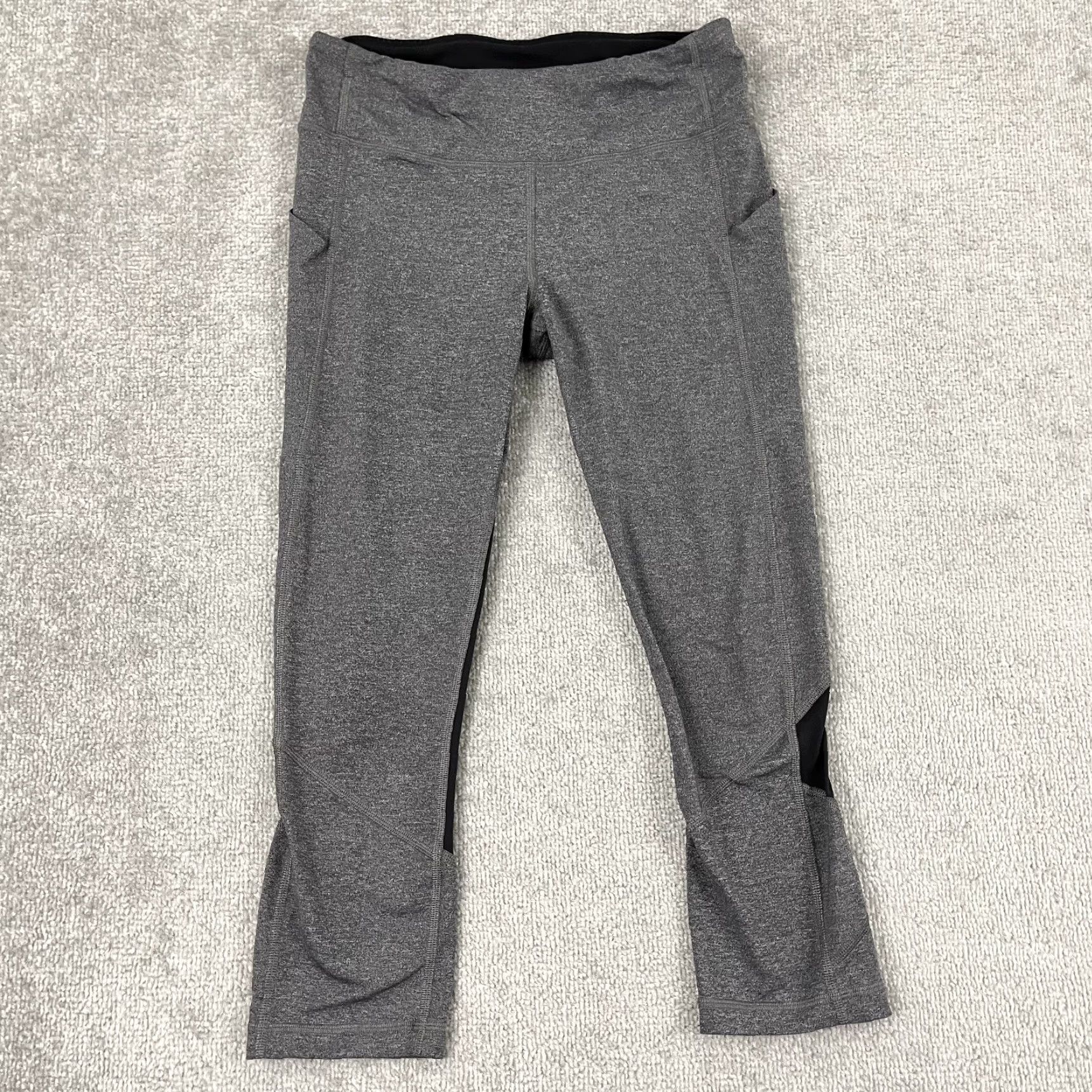 Lululemon Lululemon Pace Rival Crop Leggings Women Size 8 / 22" Heather Gray Black Running Size 30" / US 8 / IT 44 - 4 Thumbnail