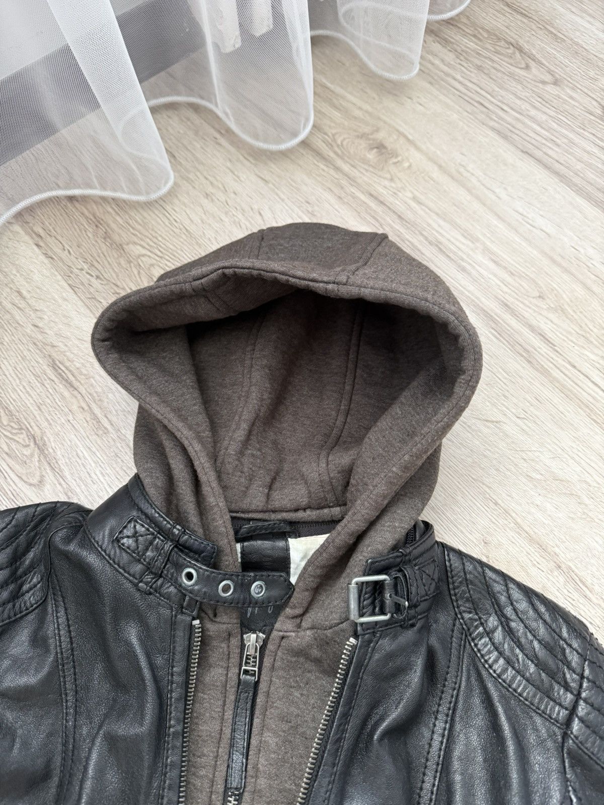 Gypsy Gipsy Leather Biker Jacket Hooded Black Moto Slim Fit Size S Size S / US 4 / IT 40 - 8 Thumbnail