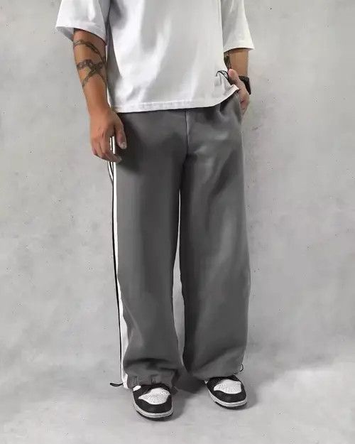 Japanese Brand Stripes Fashion High Waist Wide-leg Pants Size US 31 - 1 Thumbnail