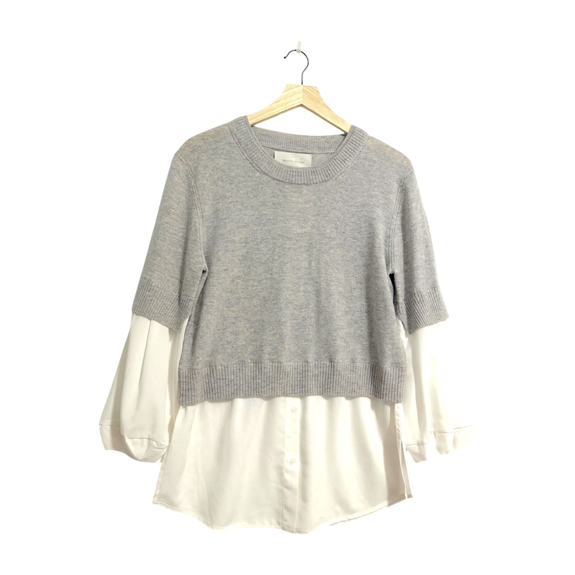 Brochu Walker BROCHU WALKER The Ebella Layered Crew Sweater Size M, Gray/ Size M / US 6-8 / IT 42-44 - 1 Thumbnail