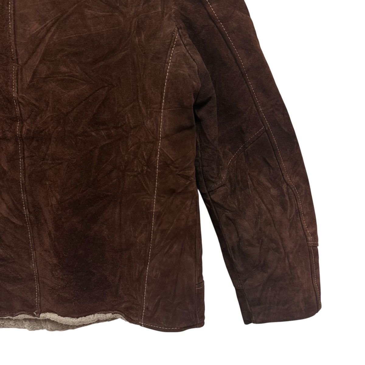 Towncraft Vintage 70s Jc Penny Suede Leather Jacket Sherpa Lining Size US L / EU 52-54 / 3 - 9 Thumbnail