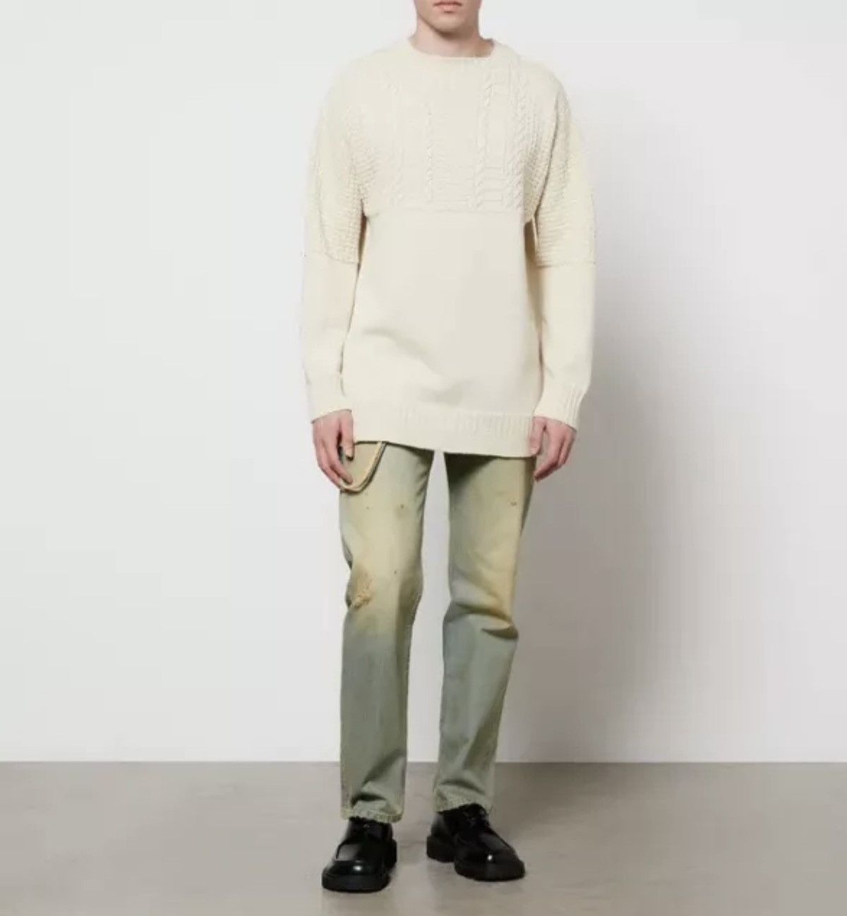 Maison Margiela New Margiela Runway Half Cable Knit Half Regular Sweater Size US S / EU 44-46 / 1 - 2 Thumbnail