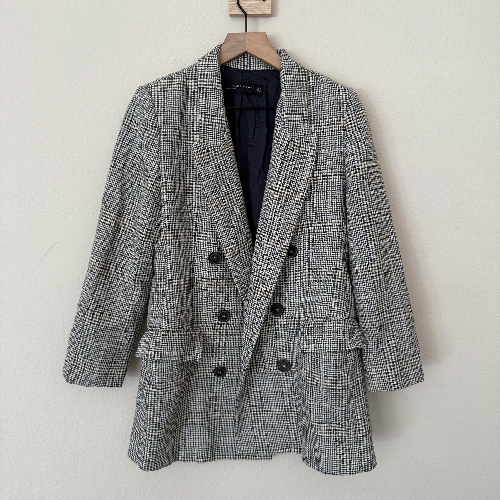 Zara Zara Blazer Women's S Brown/Black Plaid Structred Size S / US 4 / IT 40 - 1 Thumbnail