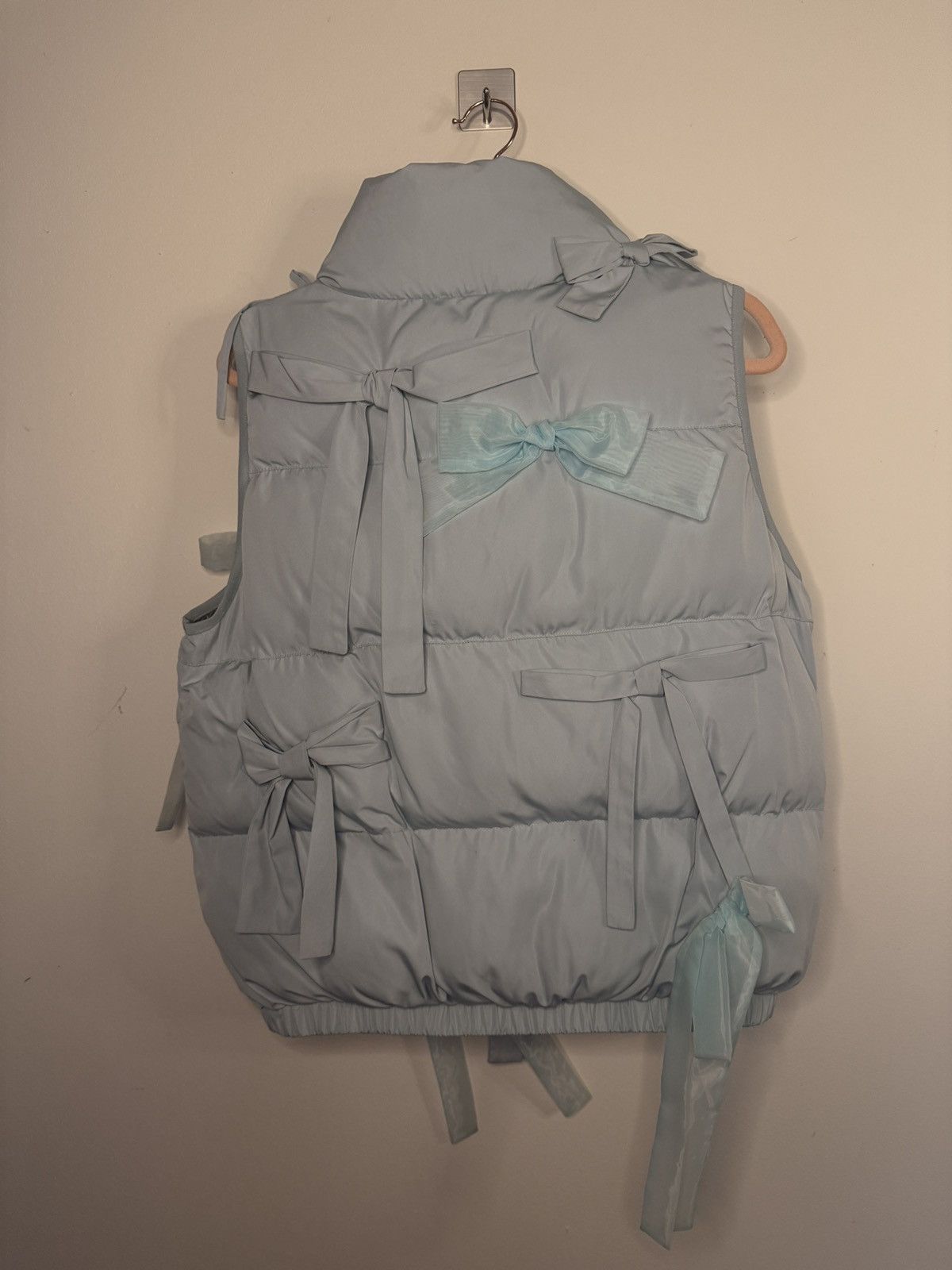 Sandy Liang Blue Bow Puffer Vest by Sandy Liang Size S / US 4 / IT 40 - 7 Thumbnail