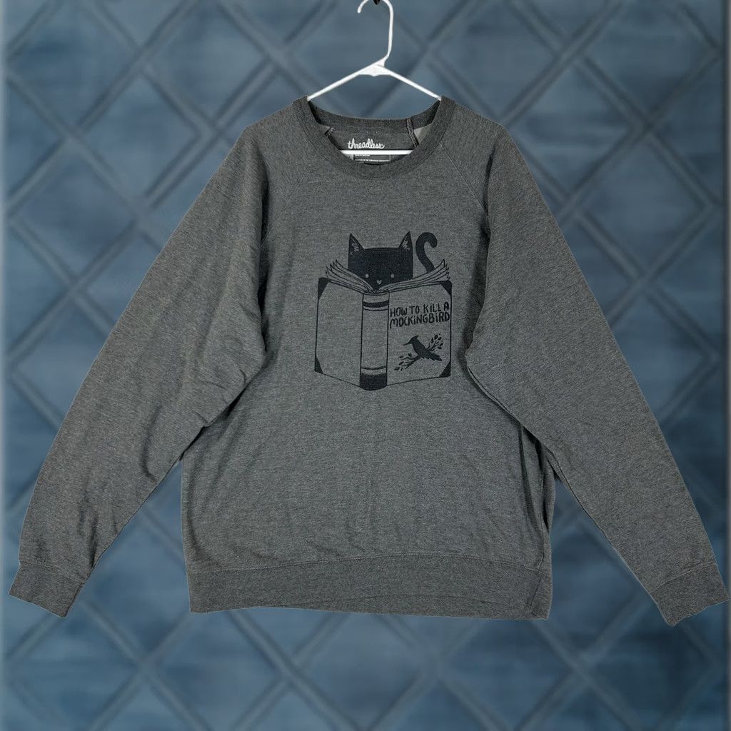 Threadless How To Kill A Mockingbird Long Sleeve Graphic Sweatshirt Mens 3XL Gray Casual Size XXL / US 16-18 / IT 52-54 - 1 Thumbnail