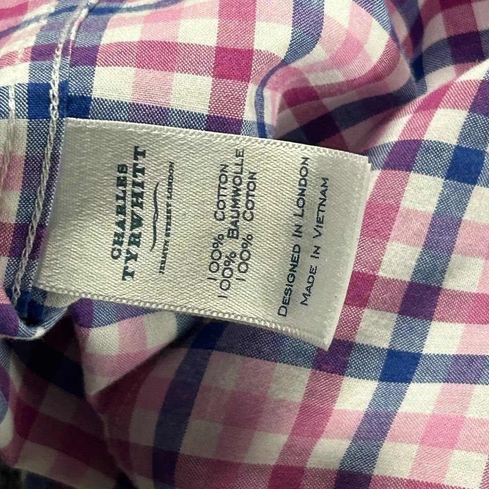 Charles Tyrwhitt Charles Tyrwhitt Shirt Mens XL Pink Classic Fit Button Down Size US XL / EU 56 / 4 - 8 Thumbnail
