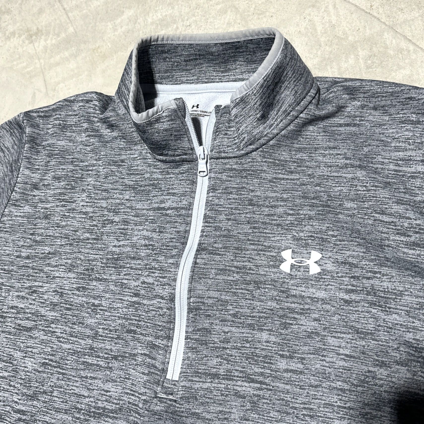 Under Armour Under Armour ColdGear Pullover Mens XL Grey 1/4 Zip Long Sleeve Athletic Shirt Size US XL / EU 56 / 4 - 3 Thumbnail