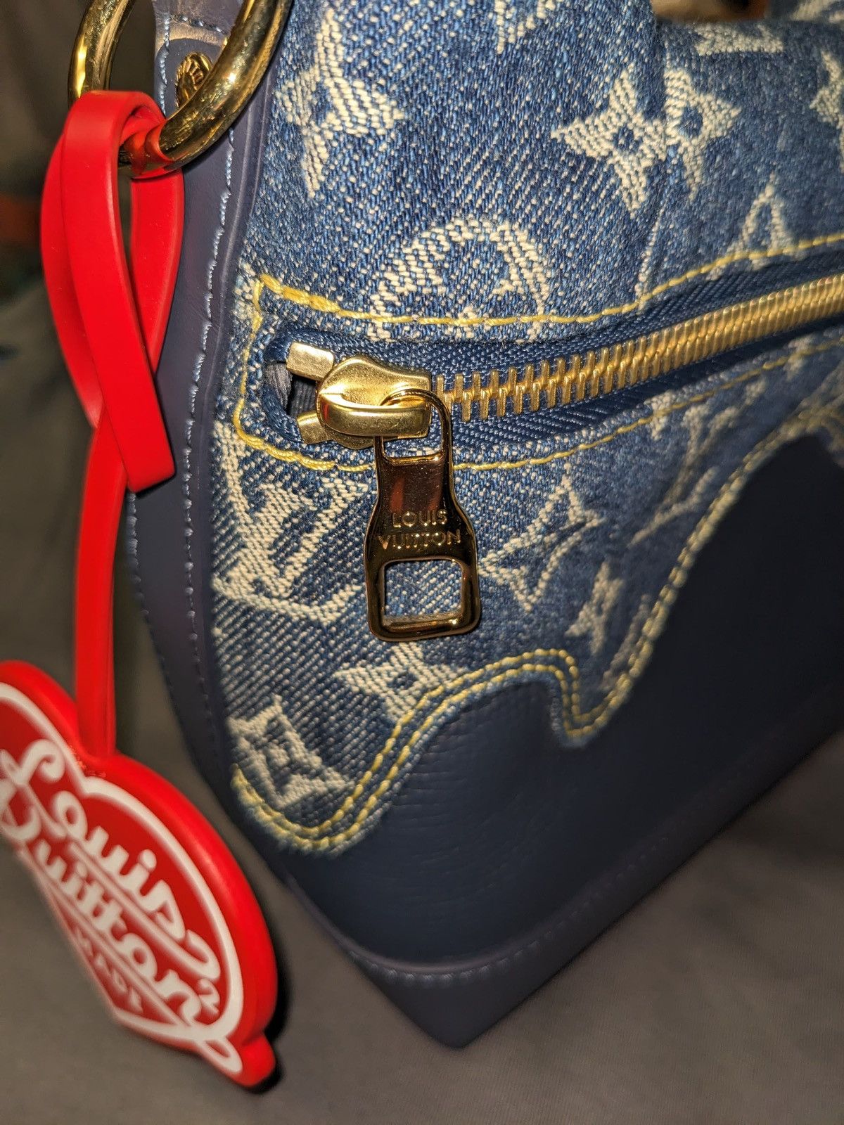 Louis Vuitton LOUIS VUITTON NIGO JAPANESE CRUISER HAND BAG DENIM MONOGRAM Size ONE SIZE - 5 Thumbnail