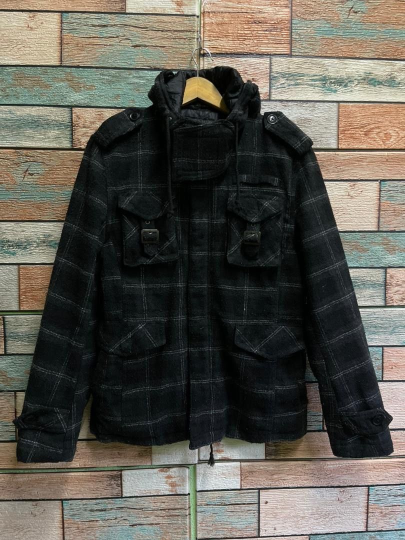 In The Attic In The Attic Rockers Garment Plaid Wool Hooded Jacket Size US L / EU 52-54 / 3 - 1 Thumbnail