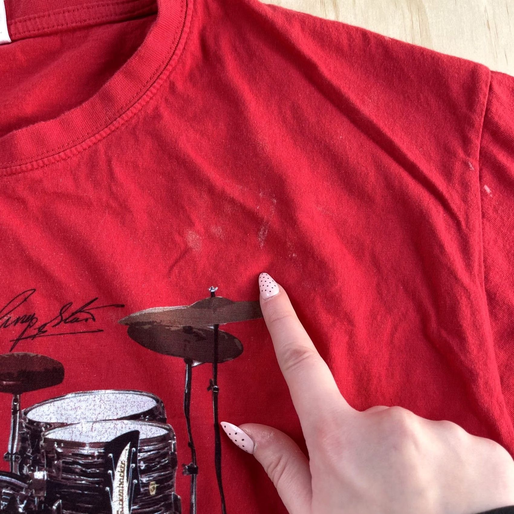 Vintage The Beatles Shirt Womens XL Red Drum Kit Guitars Graphic Band Tee T-Shirt Size XL / US 12-14 / IT 48-50 - 4 Thumbnail