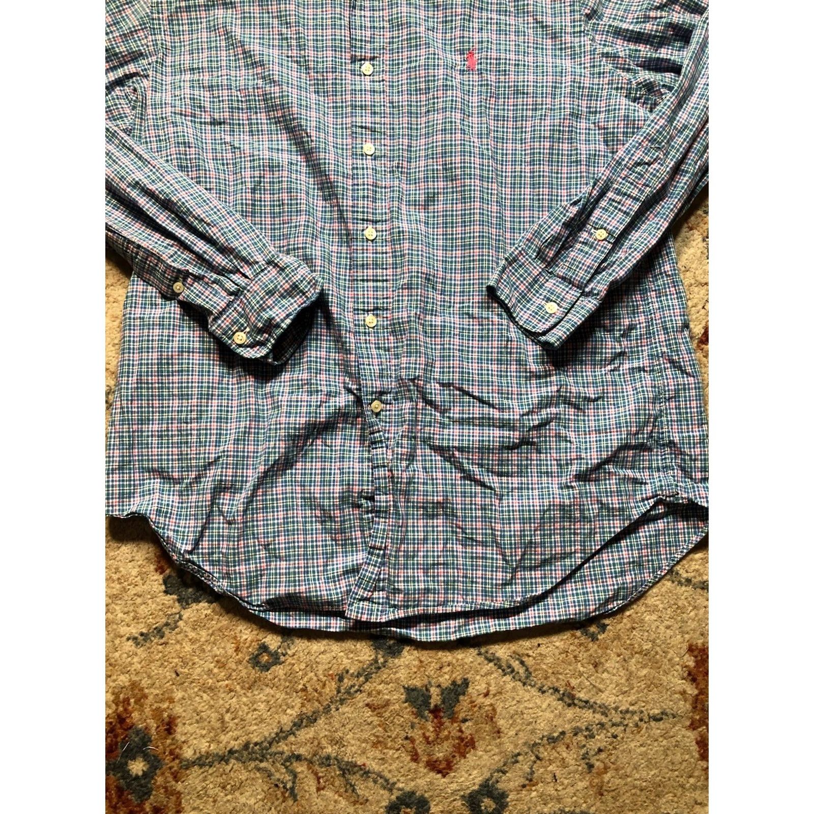 Ralph Lauren Ralph Lauren Shirt Mens Large Multicolor Madras Plaid Classic Fit Button-Up Long Sleeve Collared Logo Embroidered Cotton Woven Casual Business Size US L / EU 52-54 / 3 - 5 Thumbnail