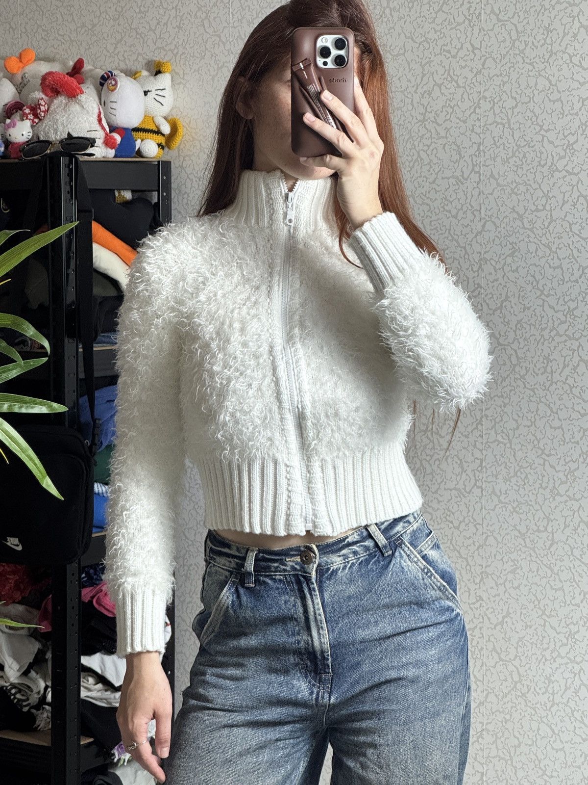 Just Cavalli VINTAGE JUST CAVALLI 2000s FLUFFY ZIP UP SWEATER Size S / US 4 / IT 40 - 3 Thumbnail